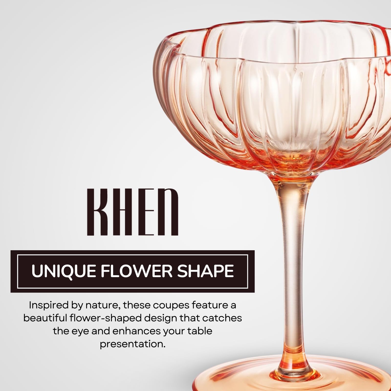 Flower Coupe Cocktail Glasses | Set of 4 | Bright Colors - Boske.store