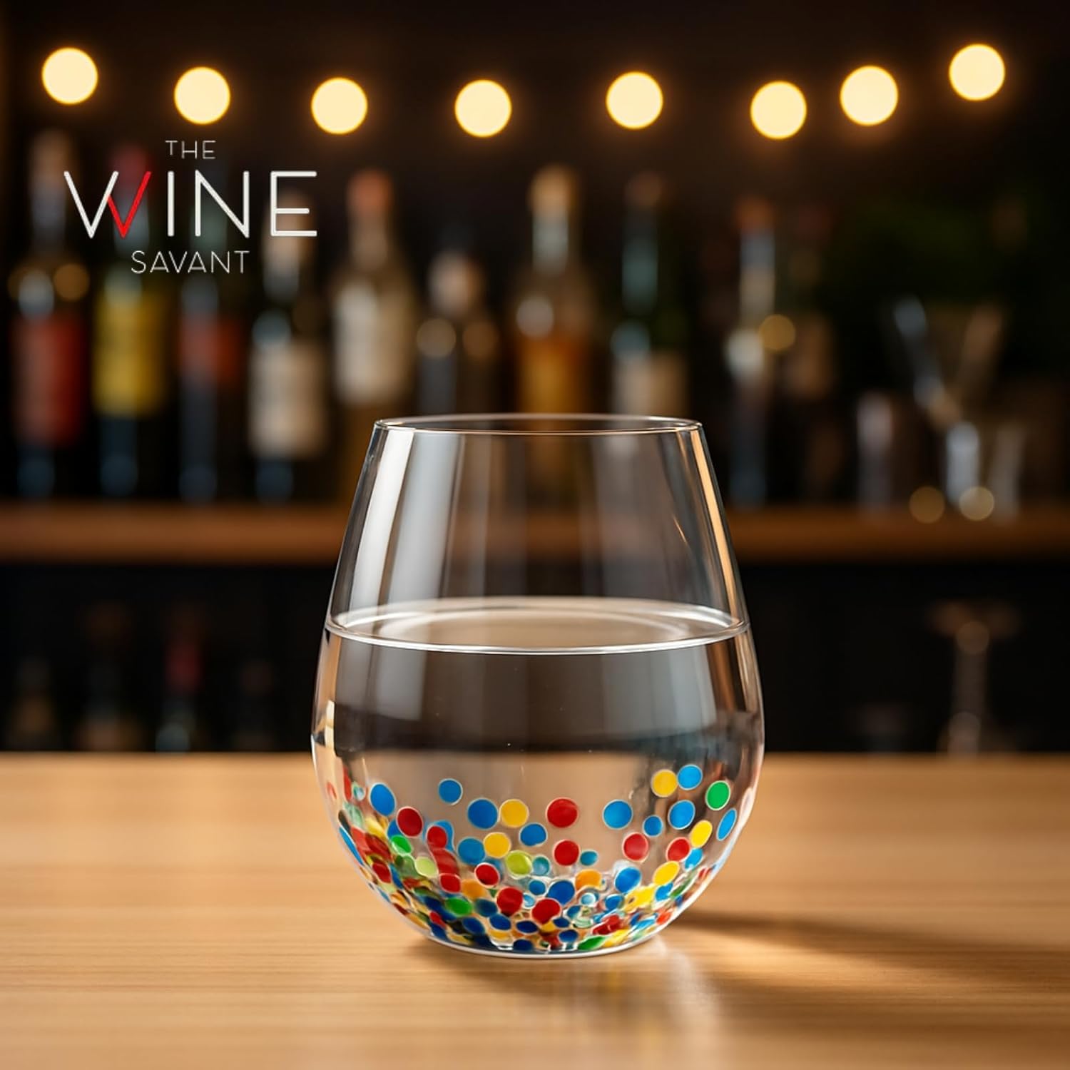 The Wine Savant Mexican Wine Glasses Hand Blown Confetti Rock Artistic Break Resistant Glass Drinkware - Clear - Boske.store