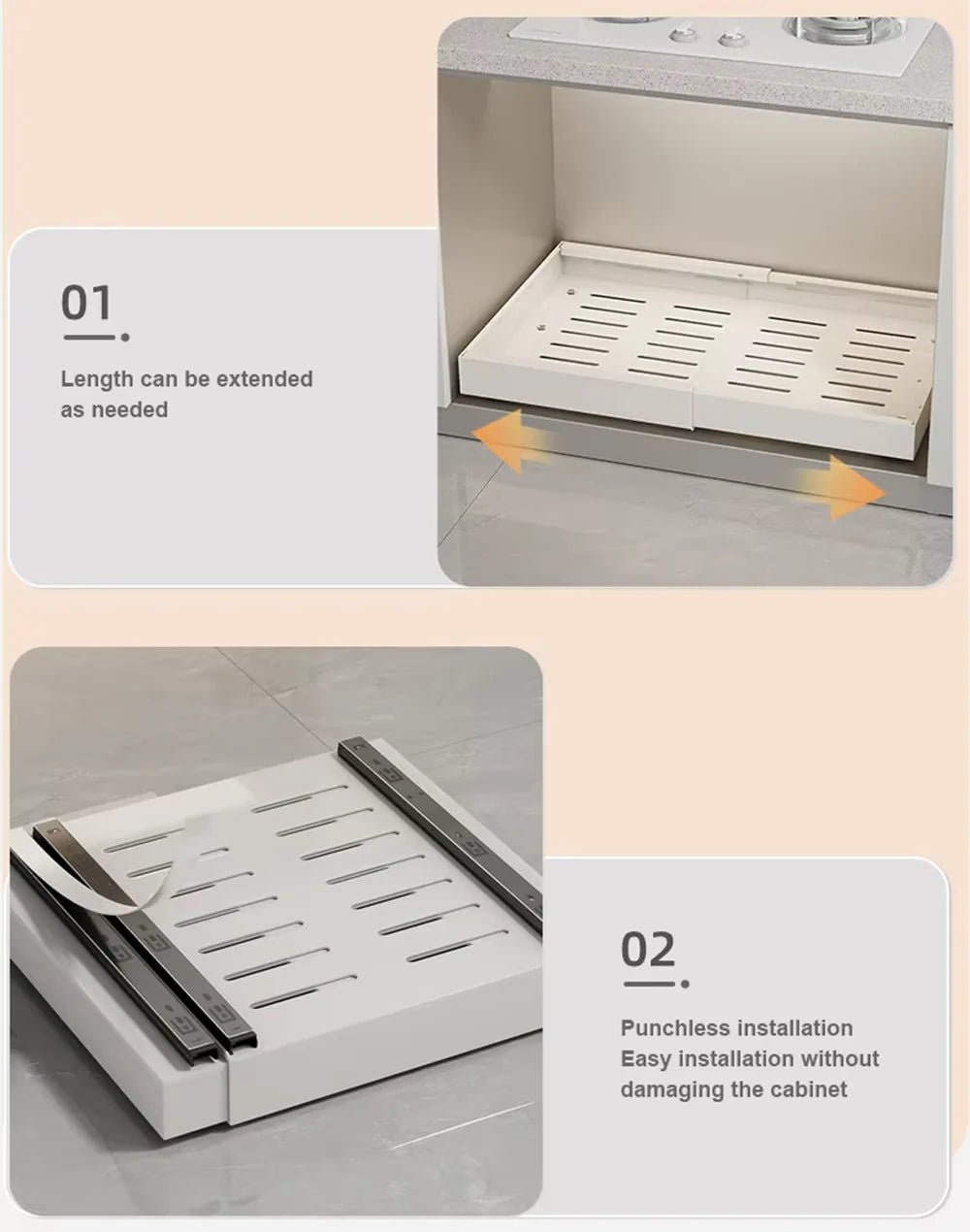 Adjustable Pull Out Cabinet Drawer - Boske.store