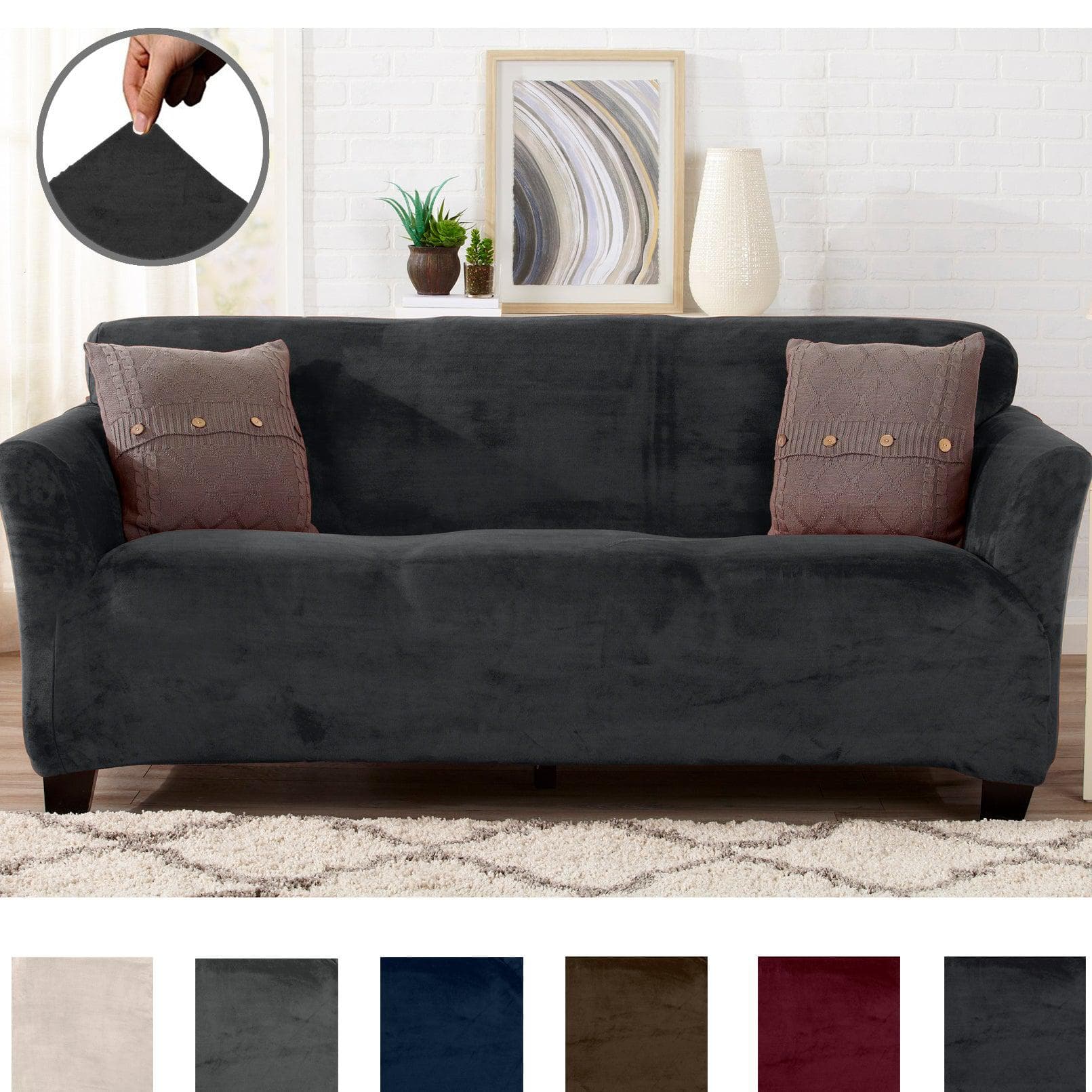 Velvet Stretch Slipcover - Gale Collection - Boske.store