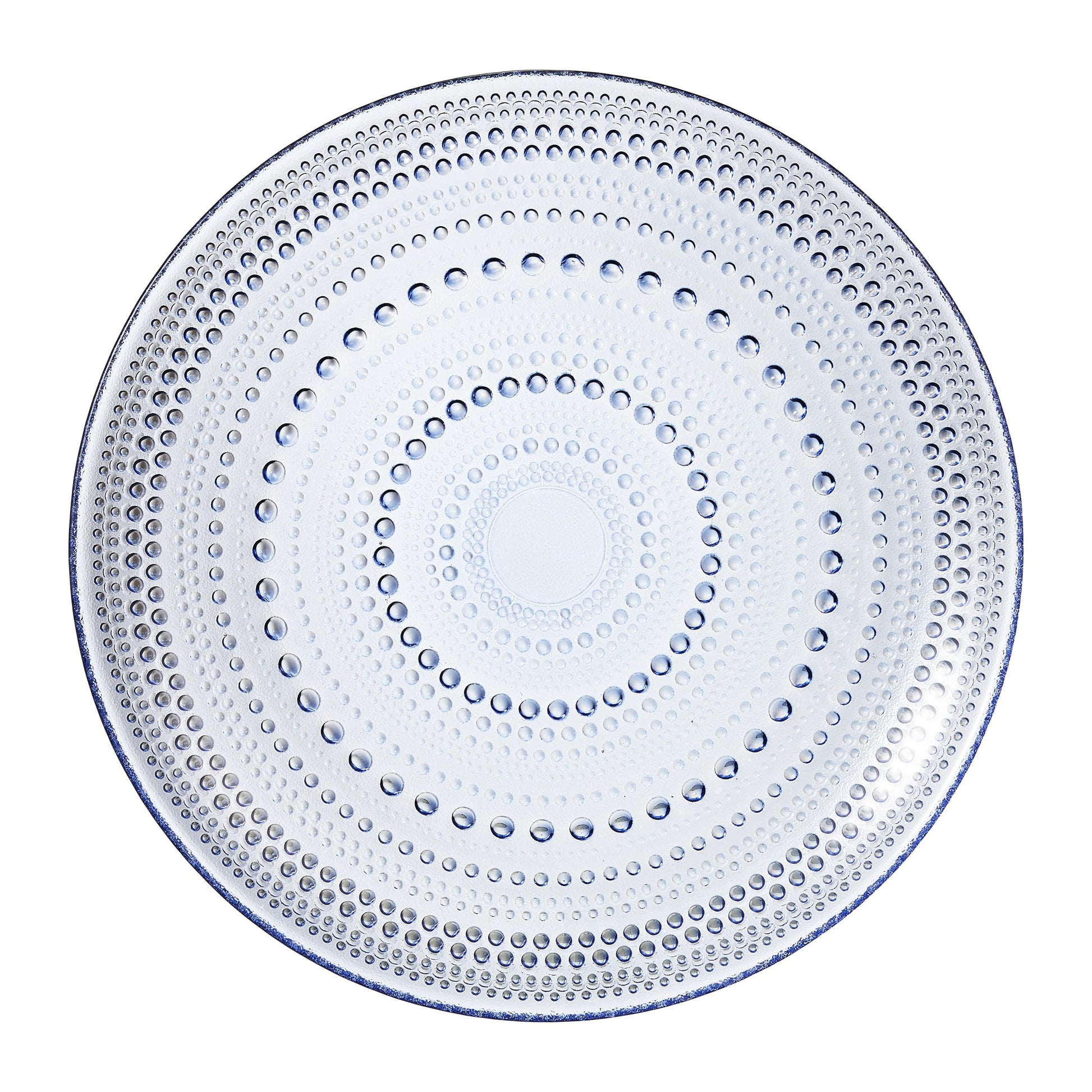 Glass Hobnail Dinner or Charger Plates | Set of 4 | Blue - Boske.store