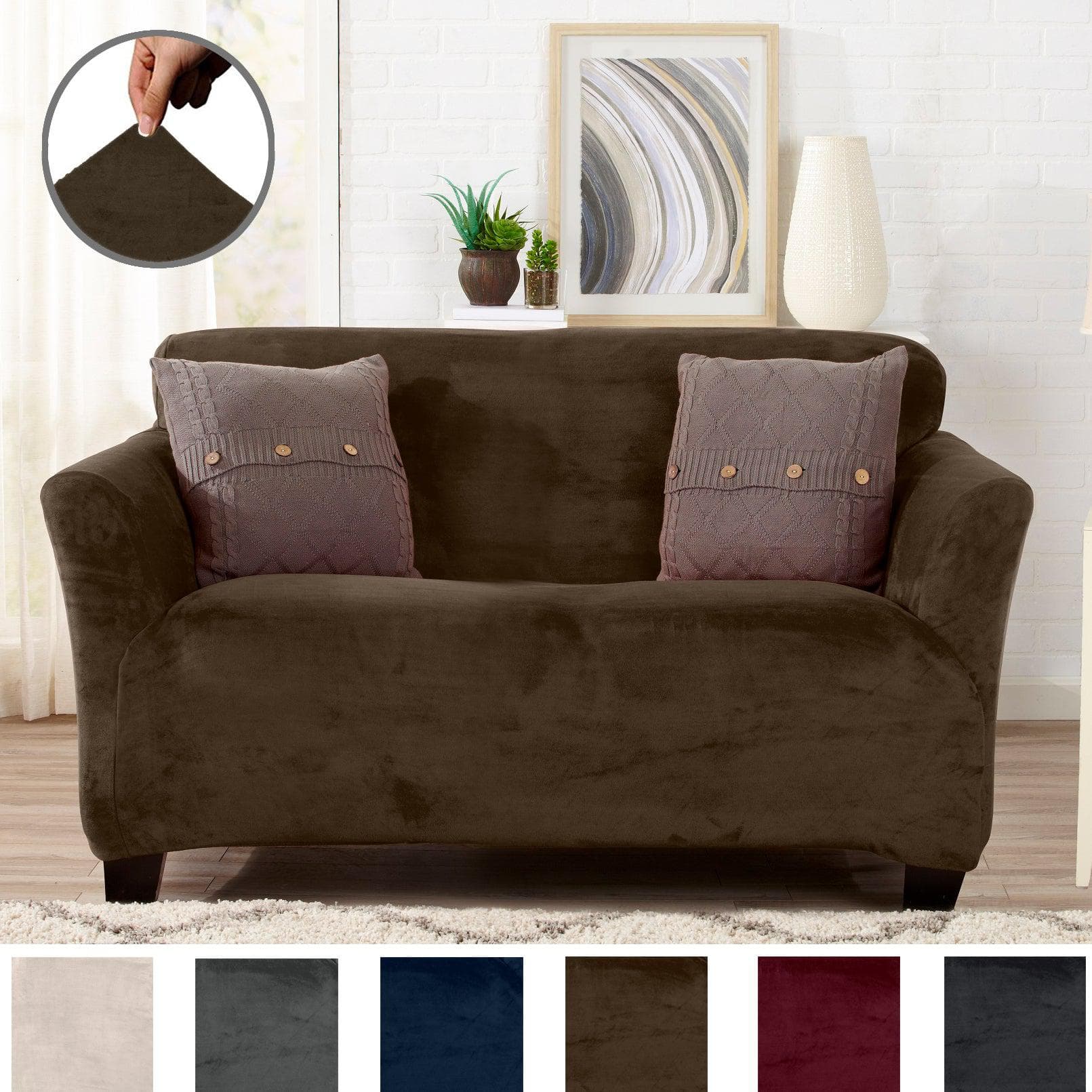 Velvet Stretch Slipcover - Gale Collection - Boske.store