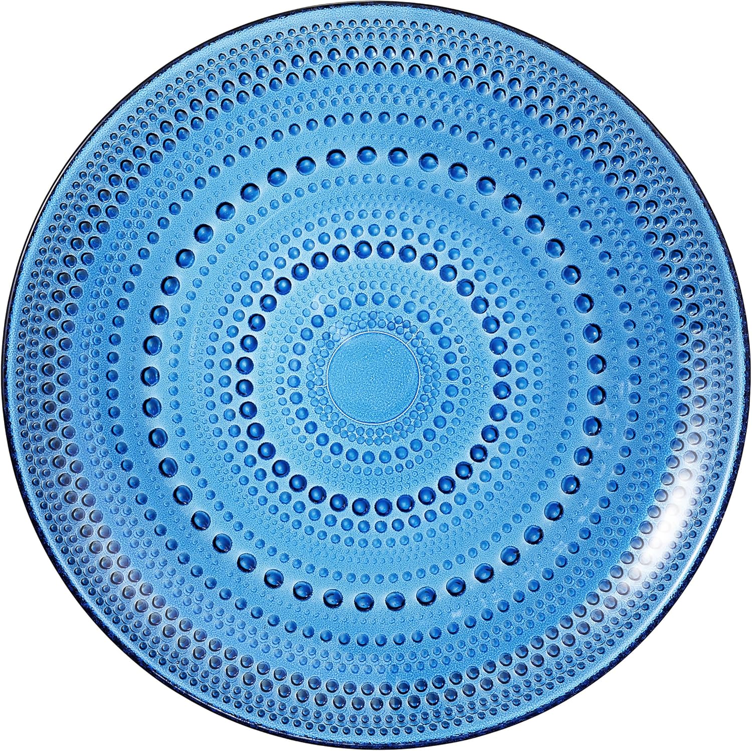 Glass Hobnail Dinner or Charger Plates | Set of 4 | Dark Blue - Boske.store