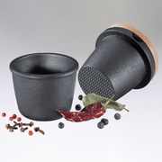 Spice Grater, Cast Iron with Beech Wood Lid, 3.5" H - Boske.store