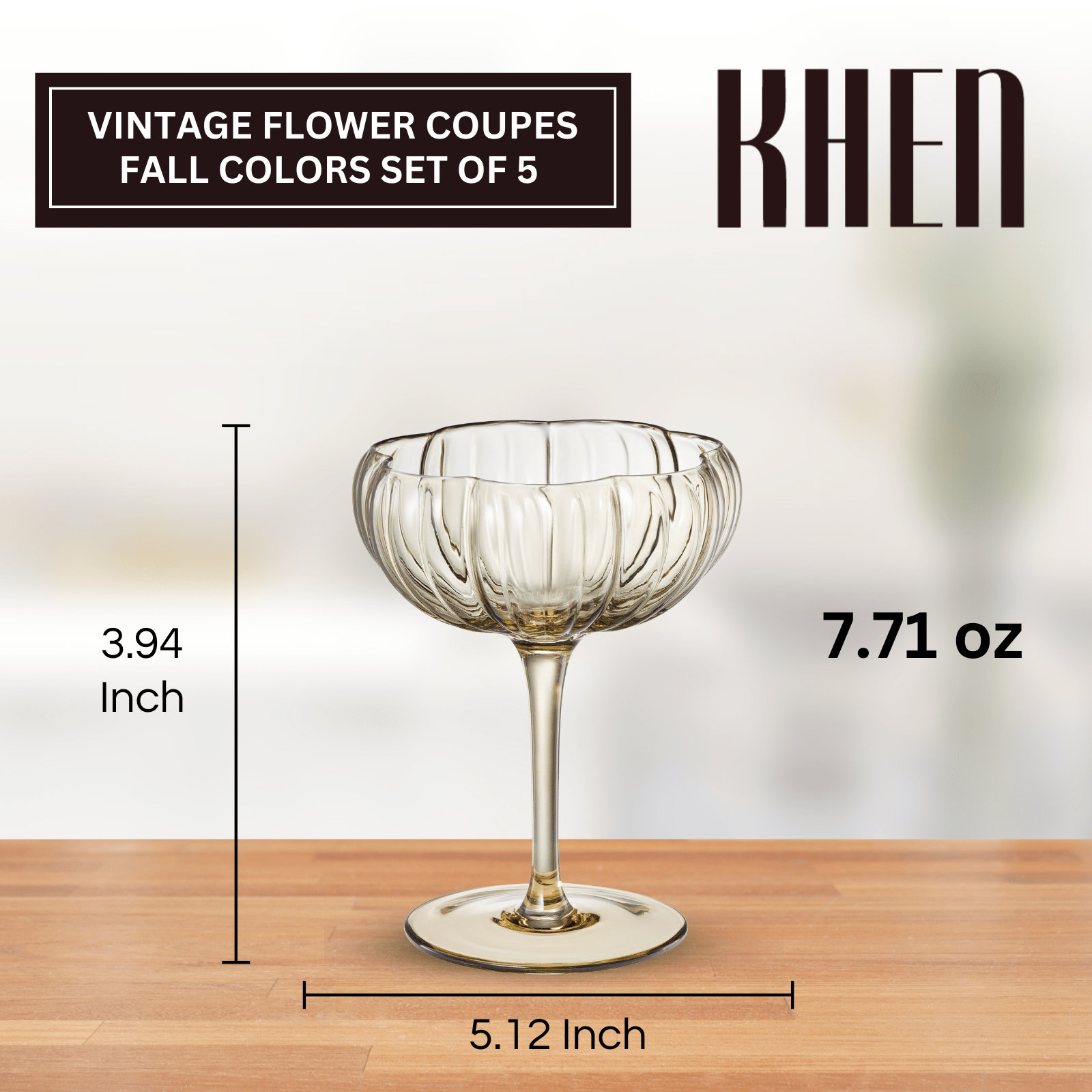 Flower Coupe Cocktail Glasses | Set of 4 | Bright Colors - Boske.store