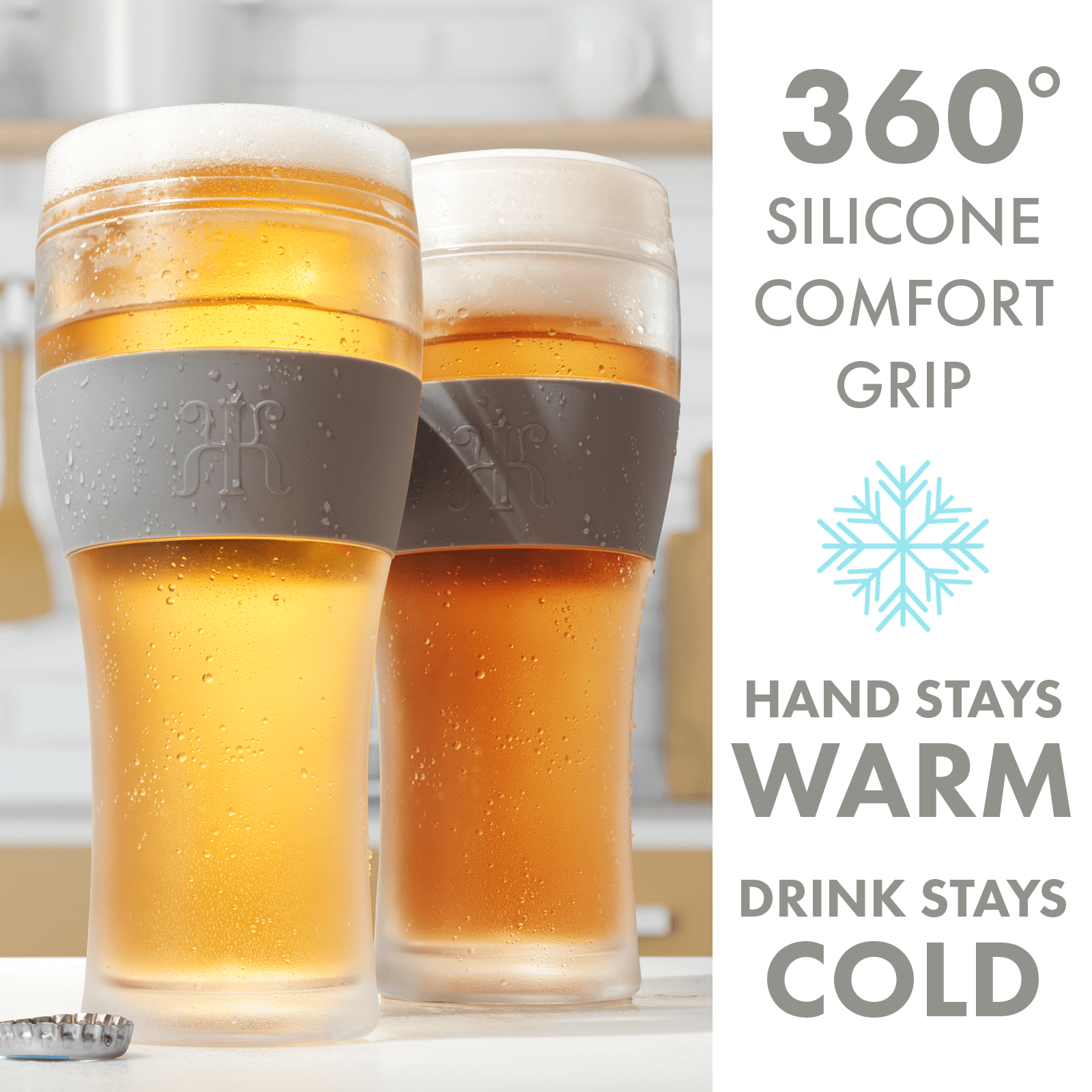 Barcelona Acrylic Cooling Beer Glassware, Set of 2 - Boske.store