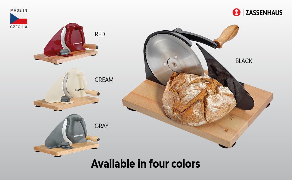 Zassenhaus Original Classic Adjustable Bread Slicer for Uniform Slices - 18/8 Stainless Steel Blade - Boske.store