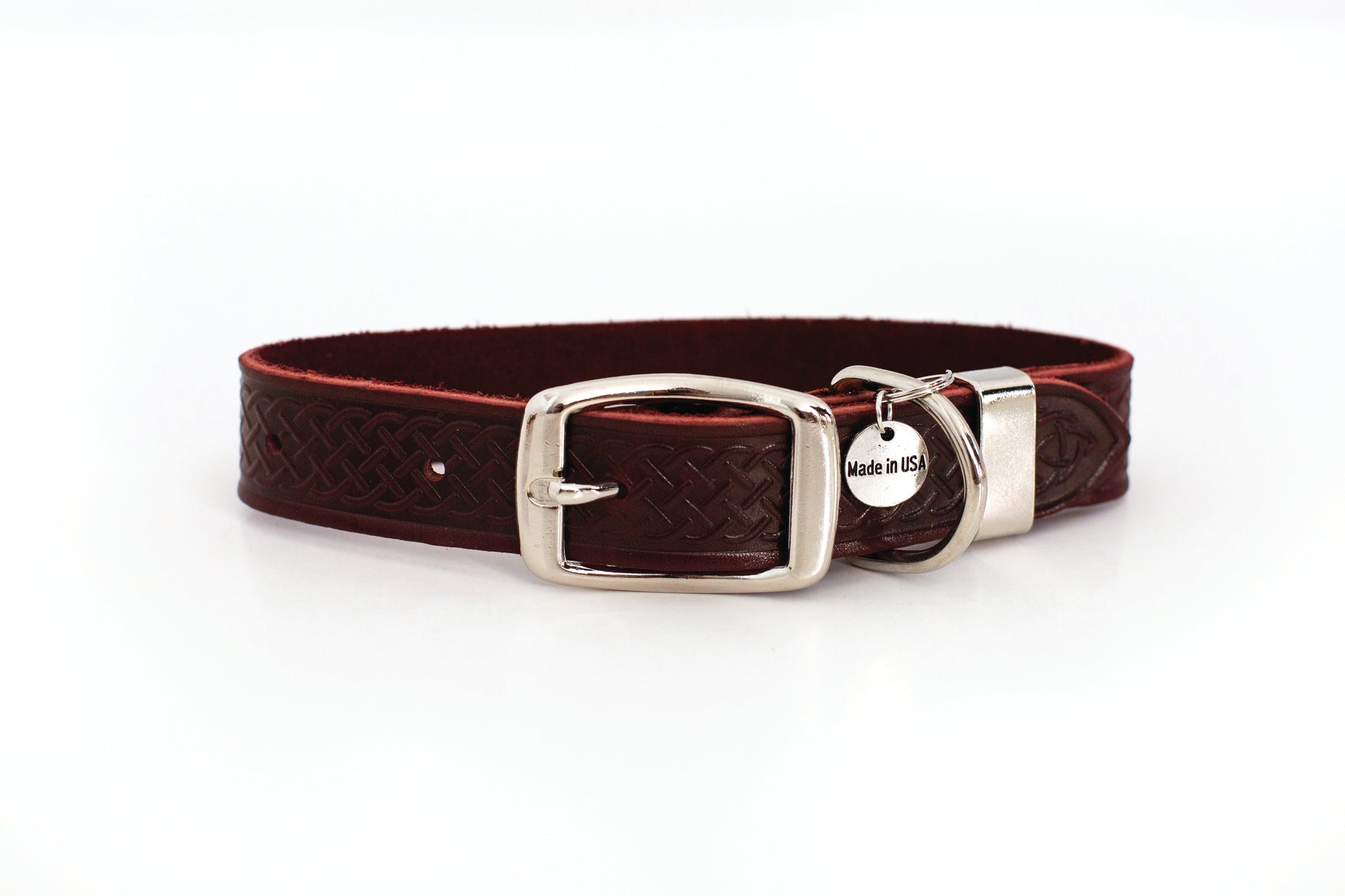 Celtic Double Buckle Style Leather Dog Collar - Boske.store