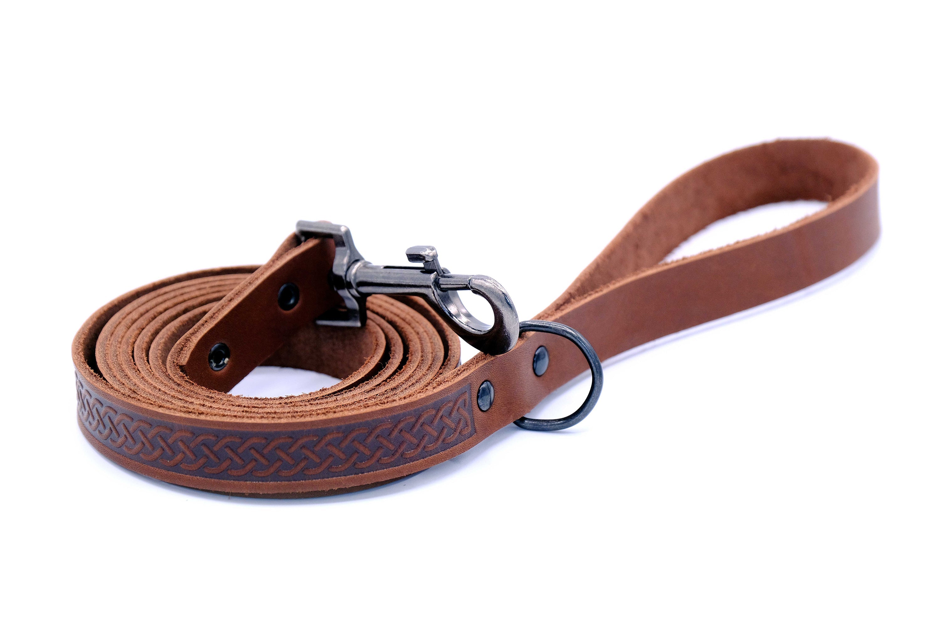 Celtic Sport Leather Collar and Leash Set - Boske.store