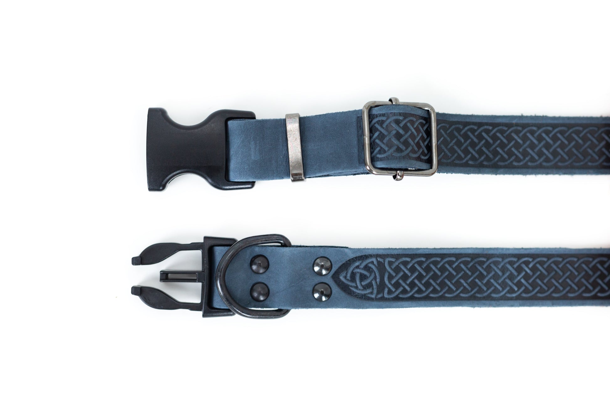 Celtic Sport Blue Jeans Leather Dog Collar - Boske.store