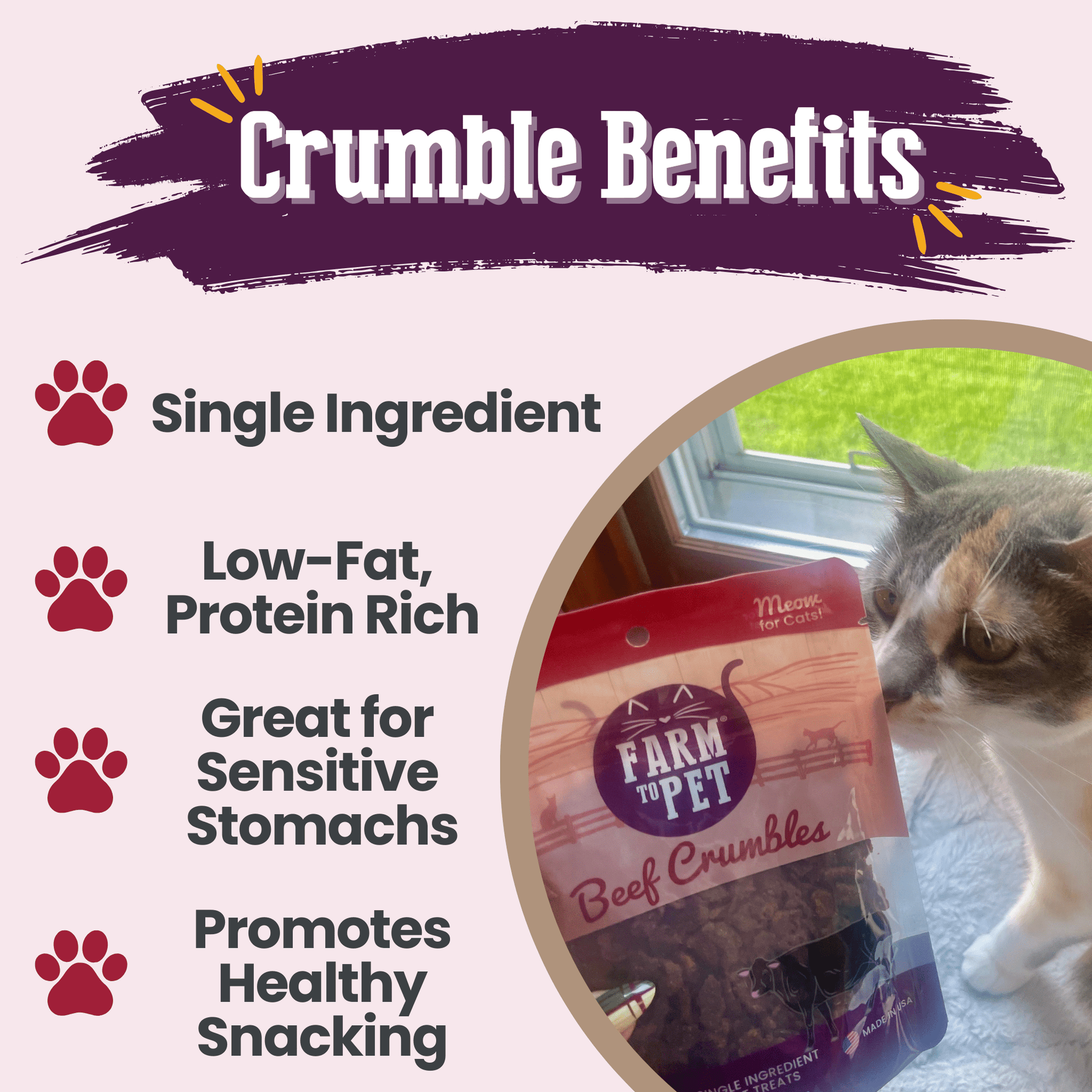 Beef Crumbles Cat Treats | High Protein Treats for Cats - Boske.store