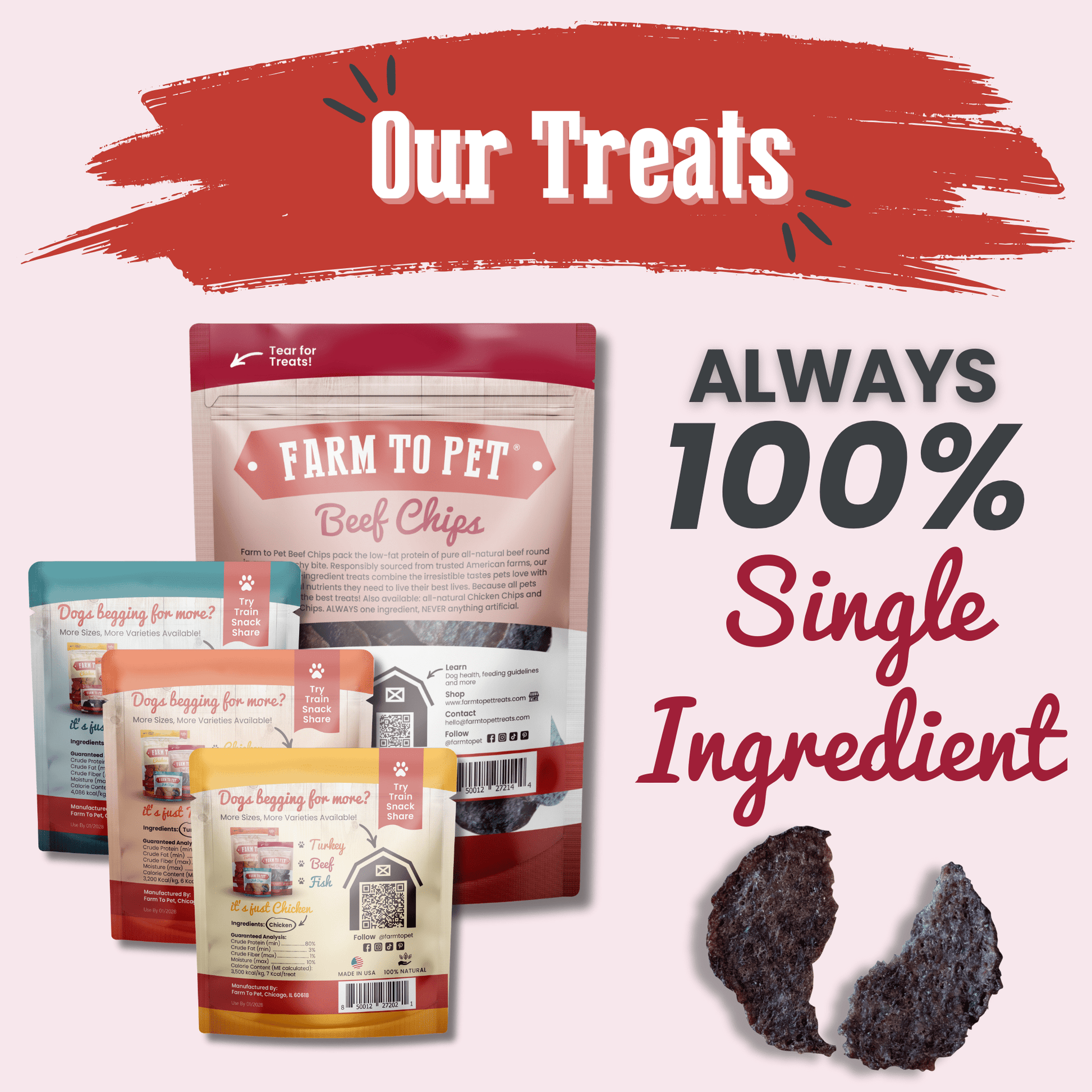 Puppy Packs 'n Snacks Dog Treat Starter Pack | Single - Ingredient Training Treats - Boske.store