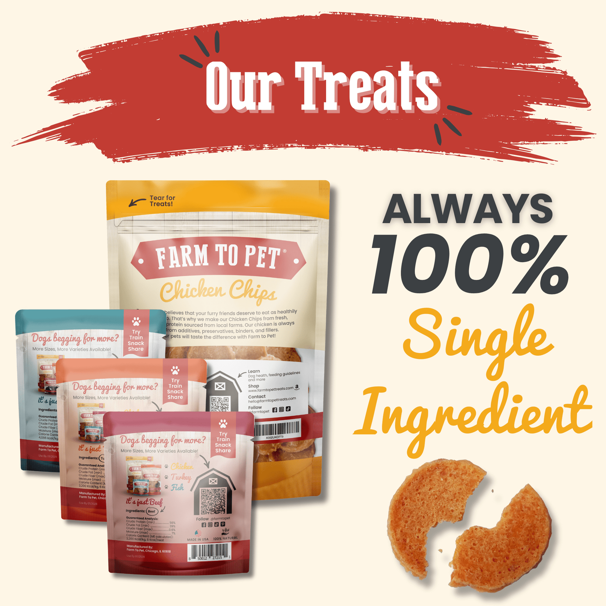 Puppy Packs 'n Snacks Dog Treat Starter Pack | Single - Ingredient Training Treats - Boske.store