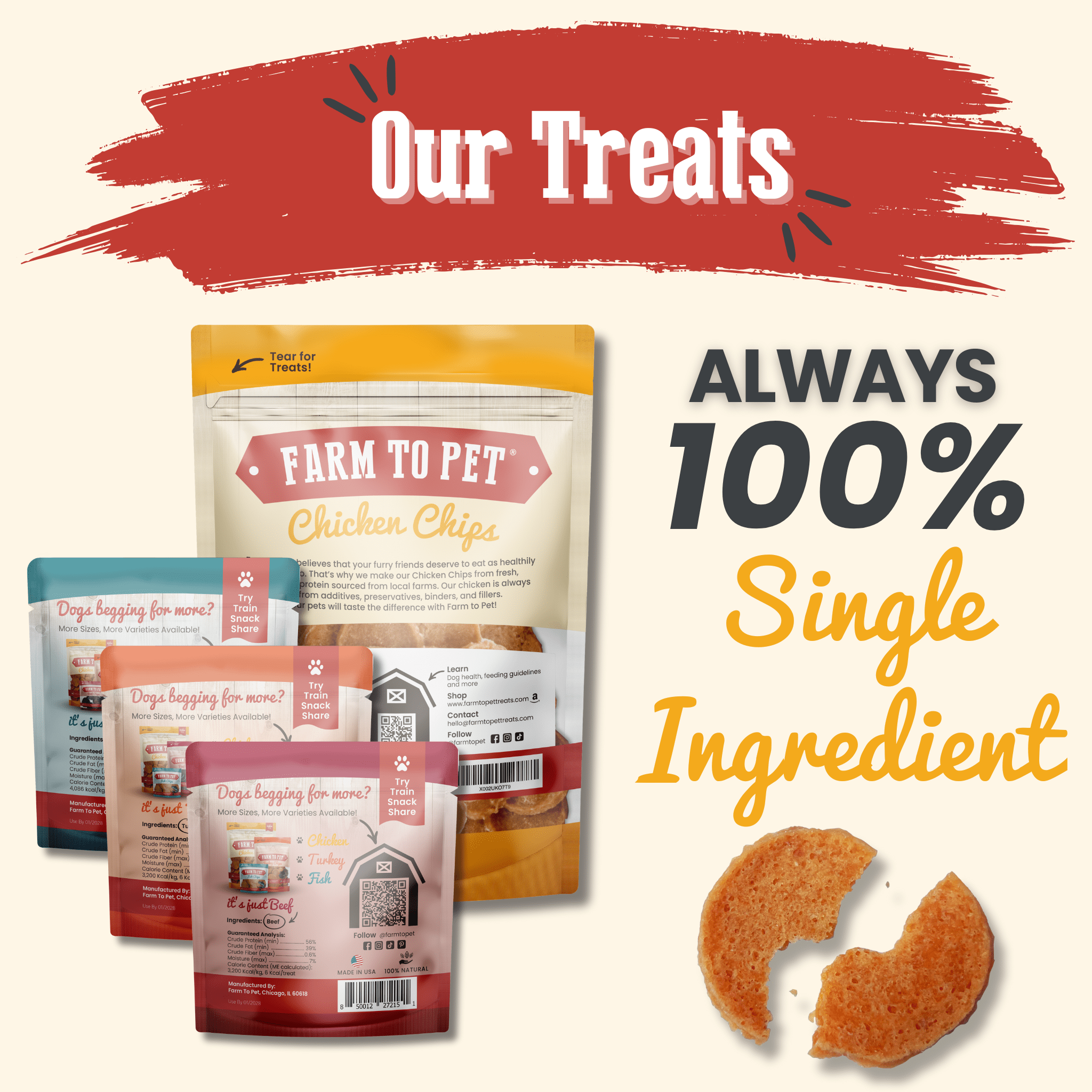 Puppy Packs 'n Snacks Dog Treat Starter Pack | Single - Ingredient Training Treats - Boske.store