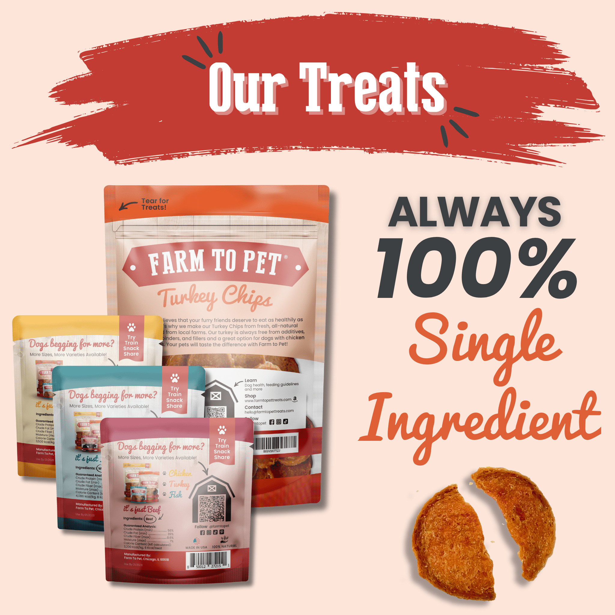 Puppy Packs 'n Snacks Dog Treat Starter Pack | Single - Ingredient Training Treats - Boske.store