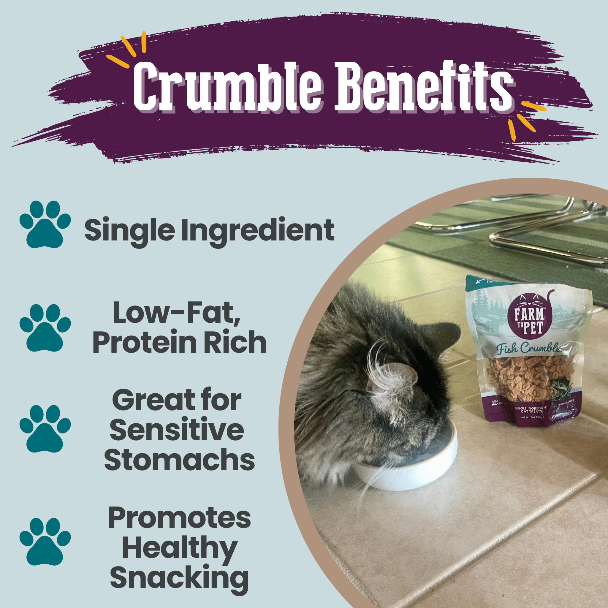 Fish Crumbles for Cats | All - Natural Fish Cat Treats - Boske.store