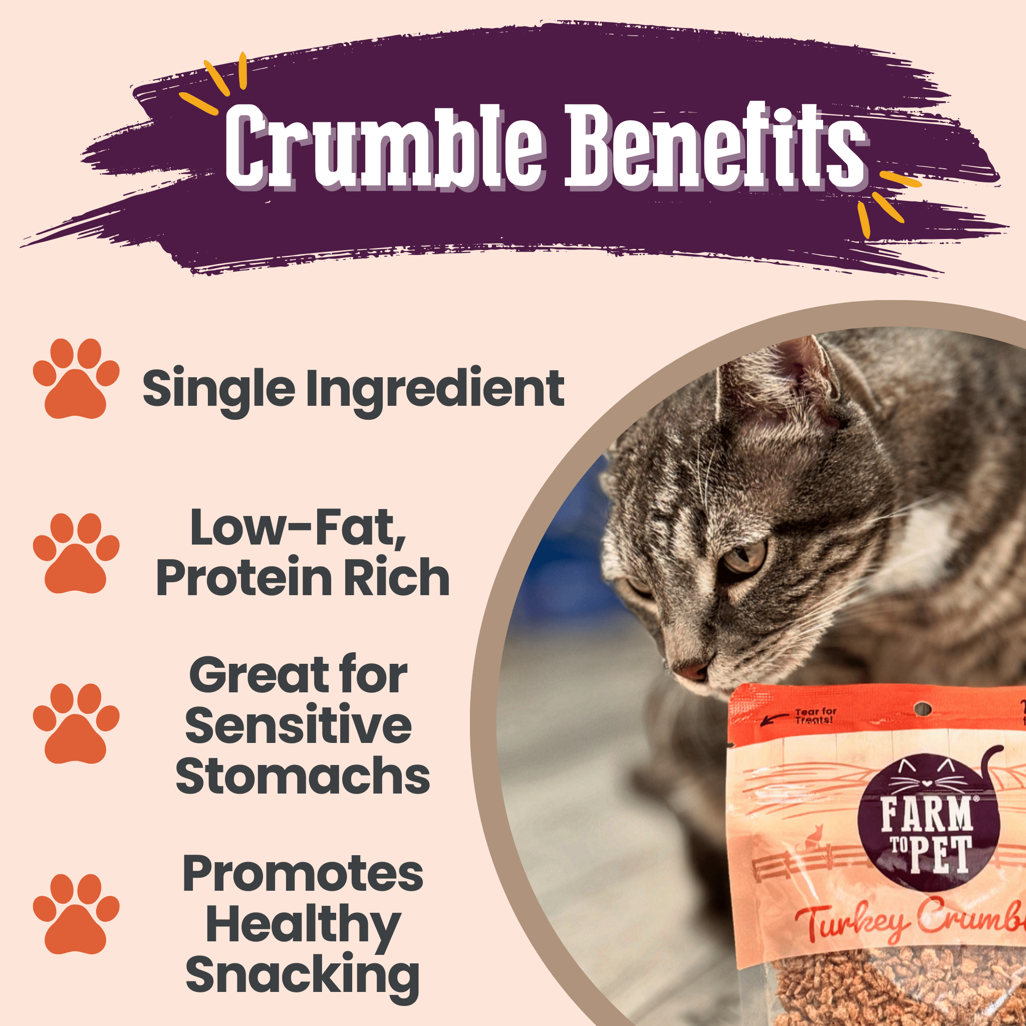 Turkey Crumbles for Cats | Grain - Free Cat Treats - Boske.store