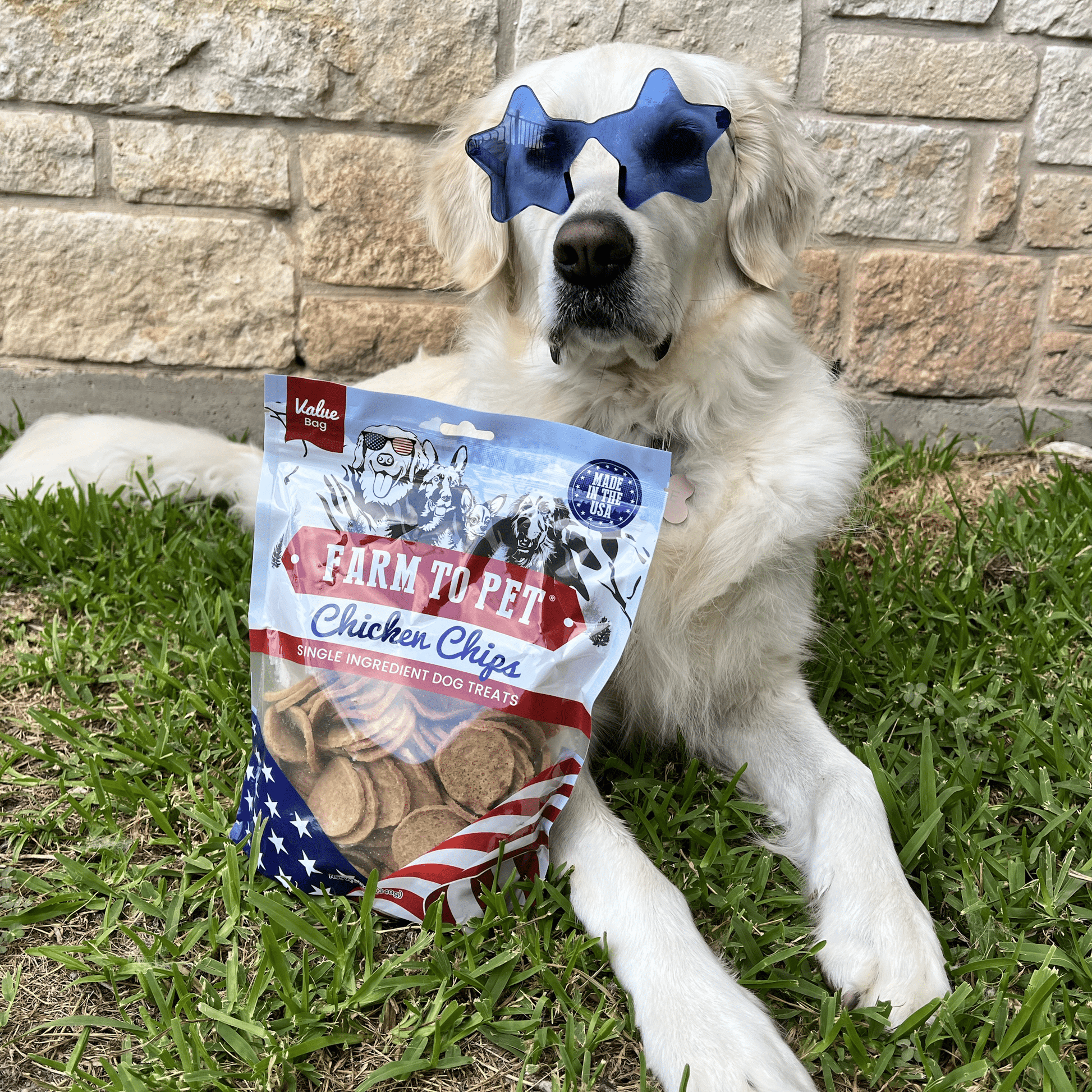 Americana Chicken Chips for Dogs | Celebrate with USA - made Dog Treats - Boske.store