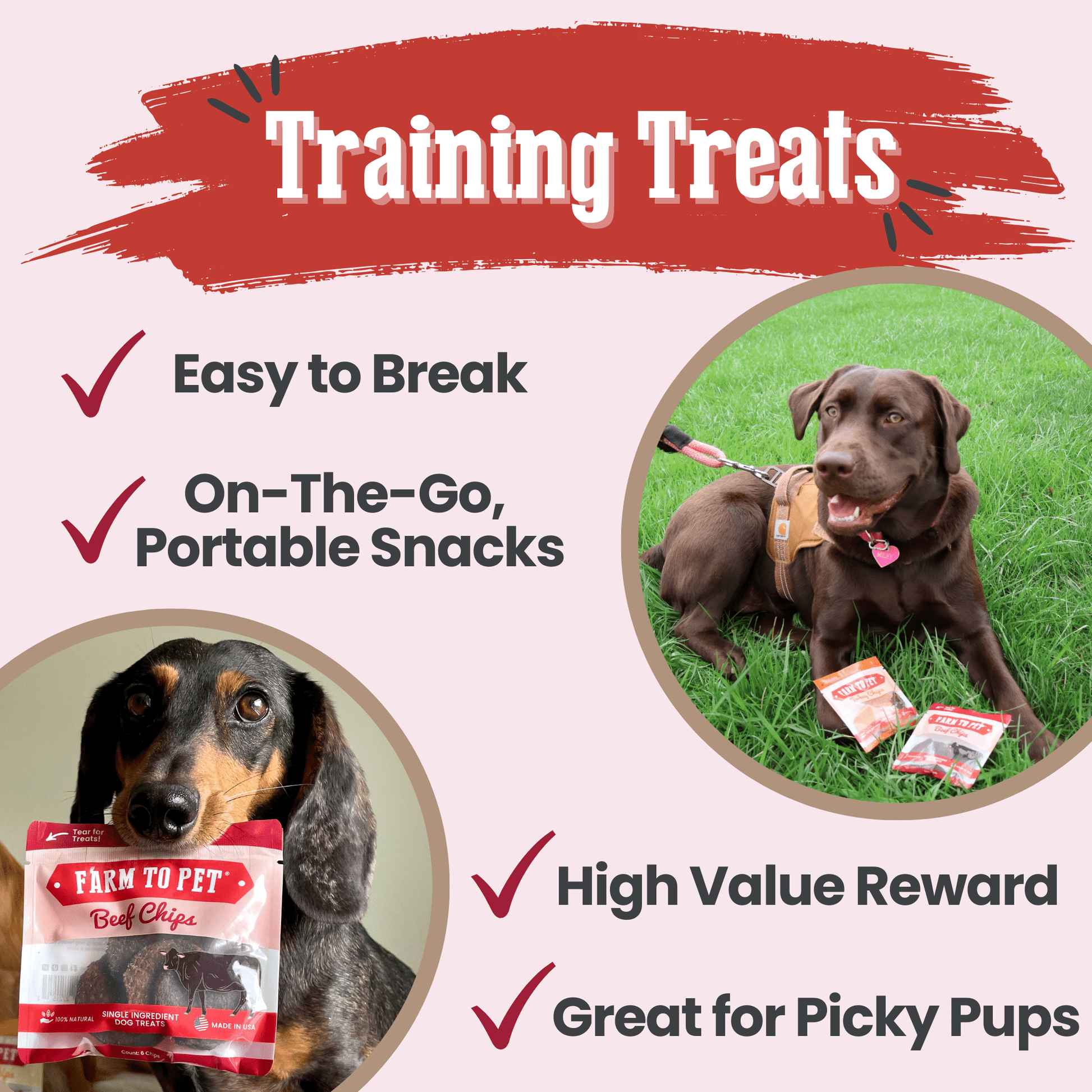 Beef Chips Snack Pack Bundles | Dog Treats for Training & Travel - Boske.store