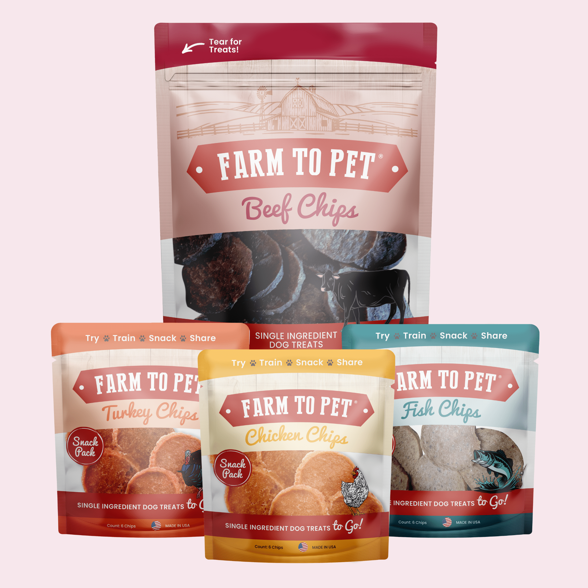 Puppy Packs 'n Snacks Dog Treat Starter Pack | Single - Ingredient Training Treats - Boske.store
