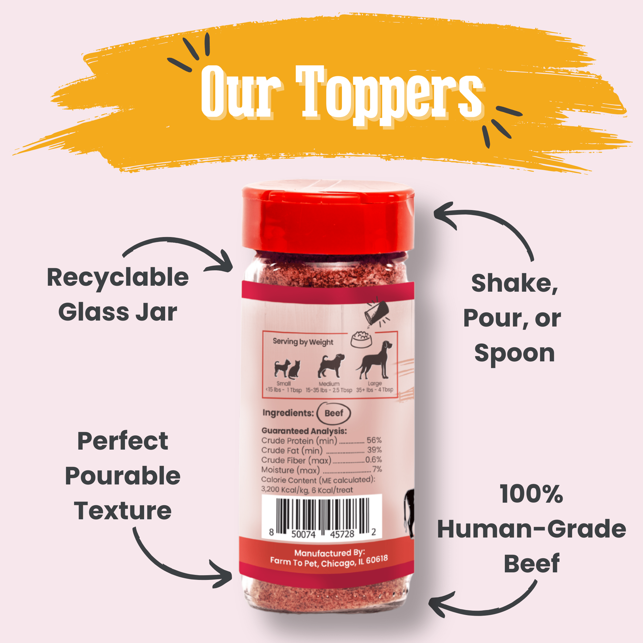 Treat Topper Beef Dog Food Topper | Powdered Meal Topper for Pets - Boske.store