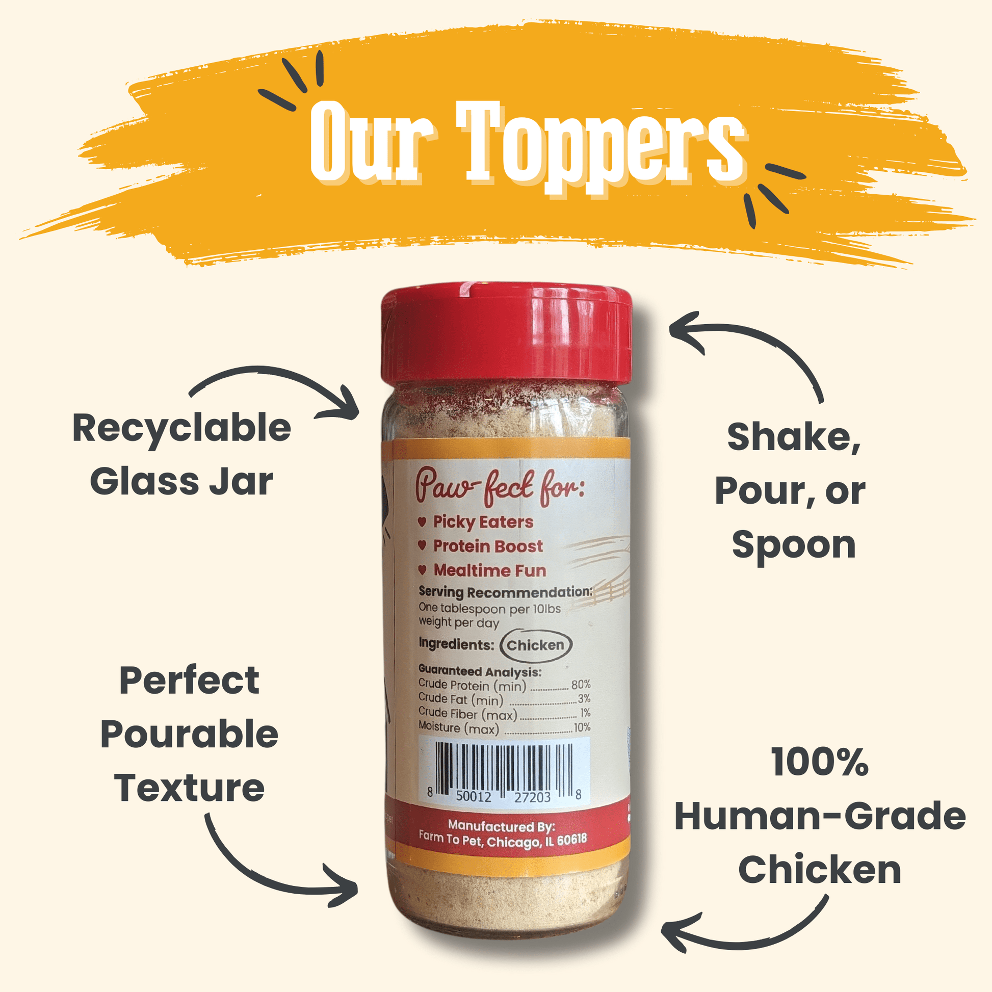 Treat Topper Chicken Dog Food Topper | Healthy Meal Supplement for Dogs - Boske.store