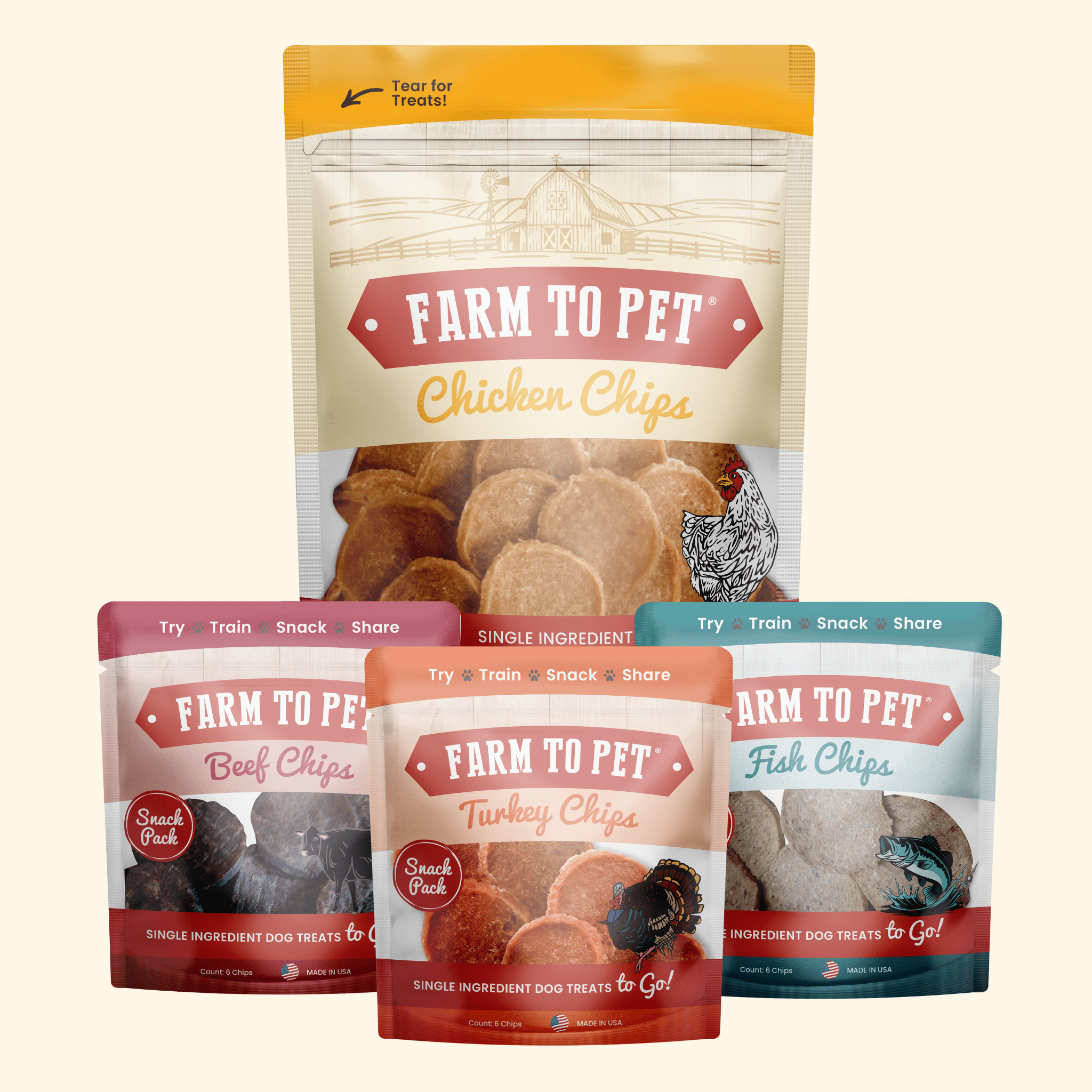 Puppy Packs 'n Snacks Dog Treat Starter Pack | Single - Ingredient Training Treats - Boske.store