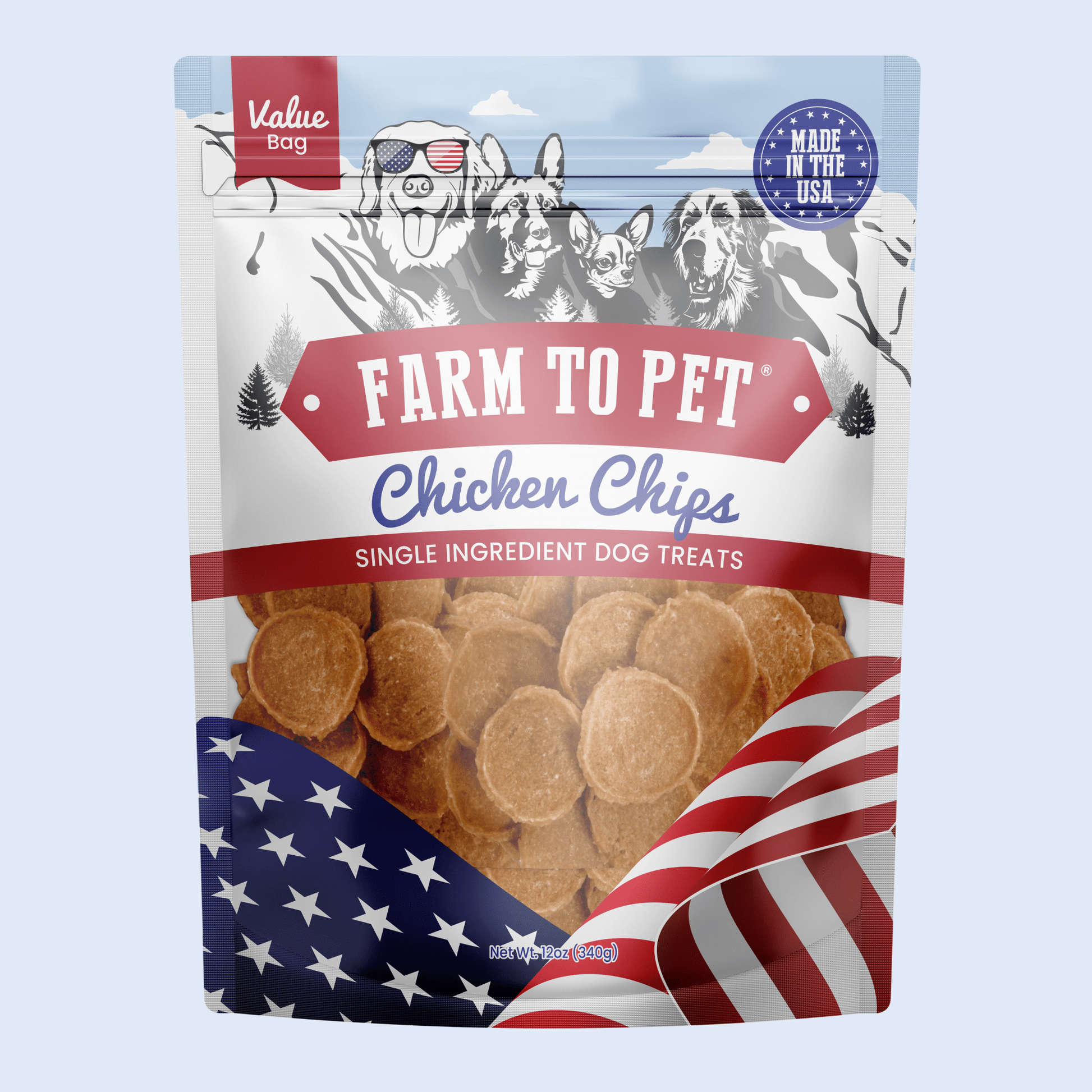 Americana Chicken Chips for Dogs | Celebrate with USA - made Dog Treats - Boske.store