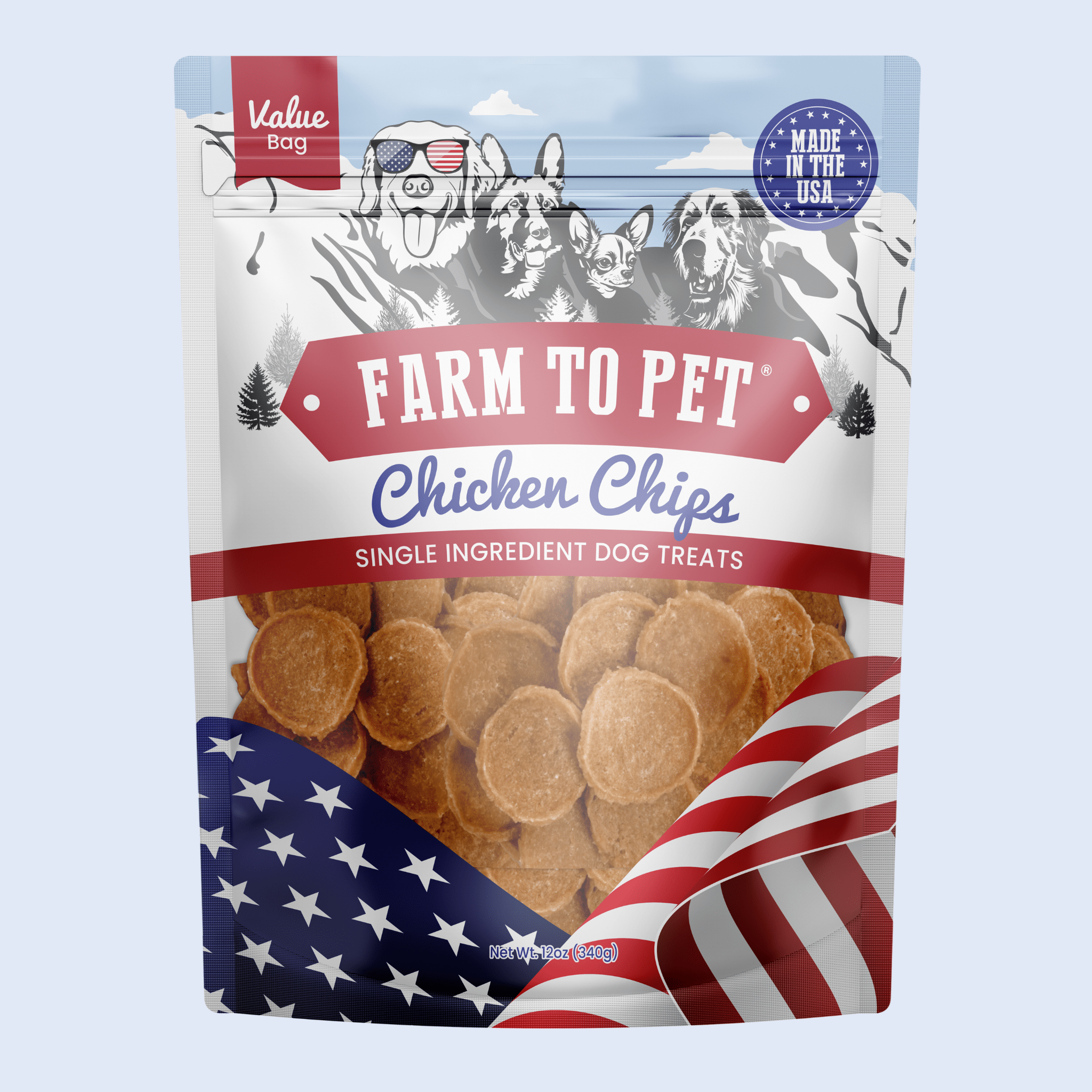 Americana Chicken Chips for Dogs | Celebrate with USA - made Dog Treats - Boske.store