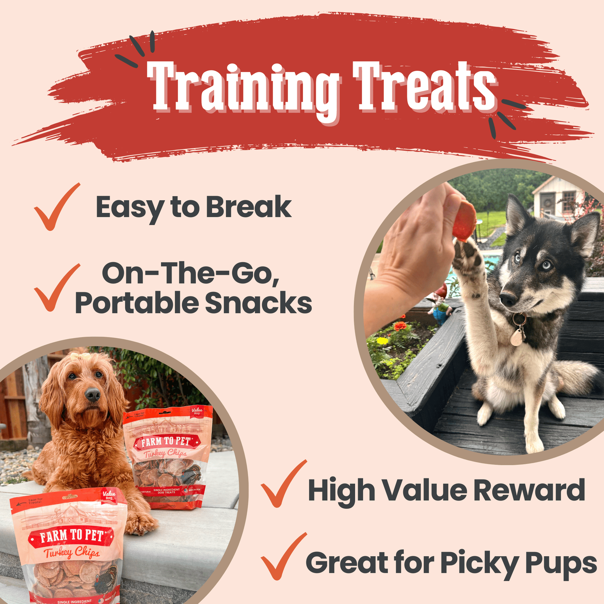 Turkey Chips for Dogs | All - Natural Single - Ingredient Healthy Dog Treats - Boske.store