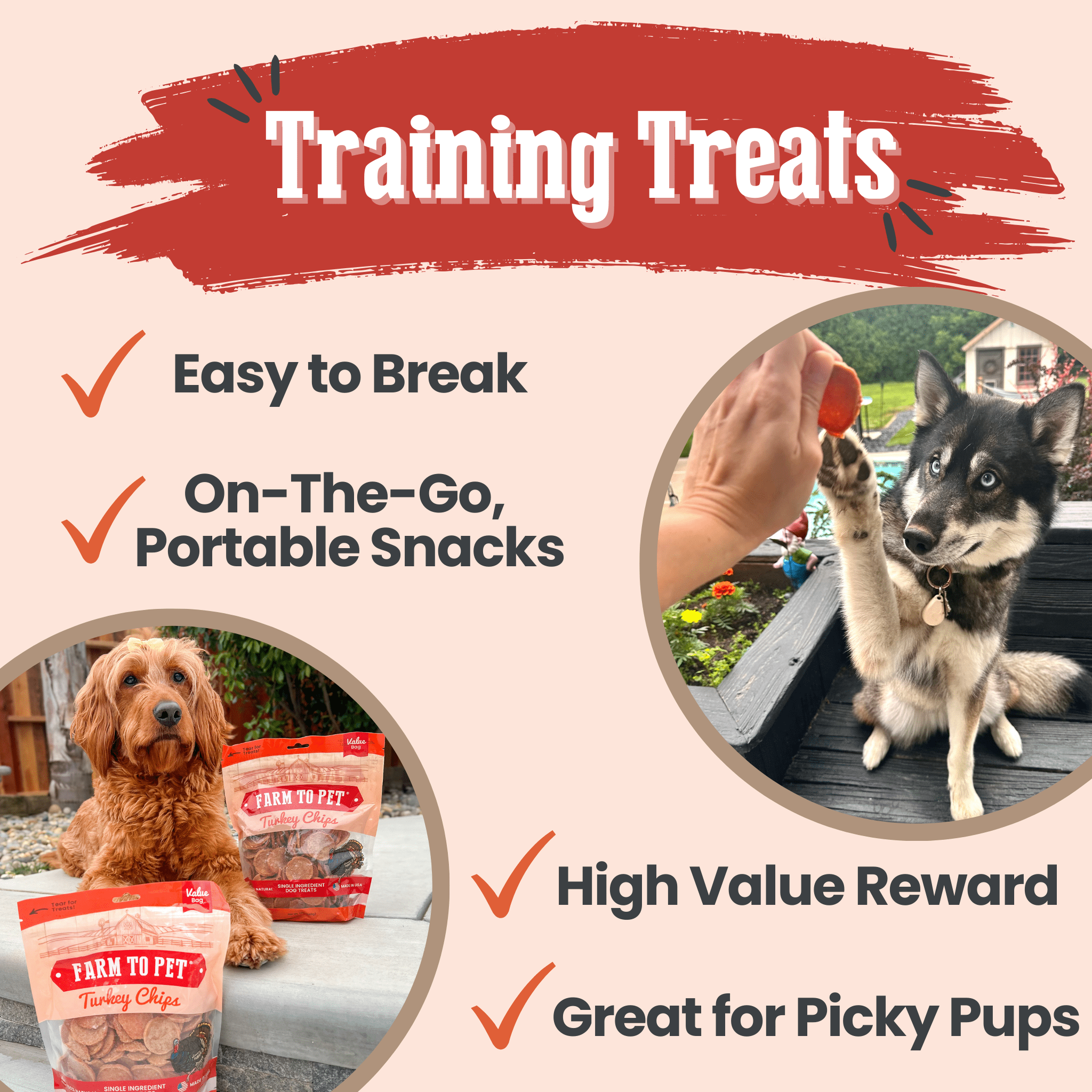 Turkey Chips for Dogs | All - Natural Single - Ingredient Healthy Dog Treats - Boske.store