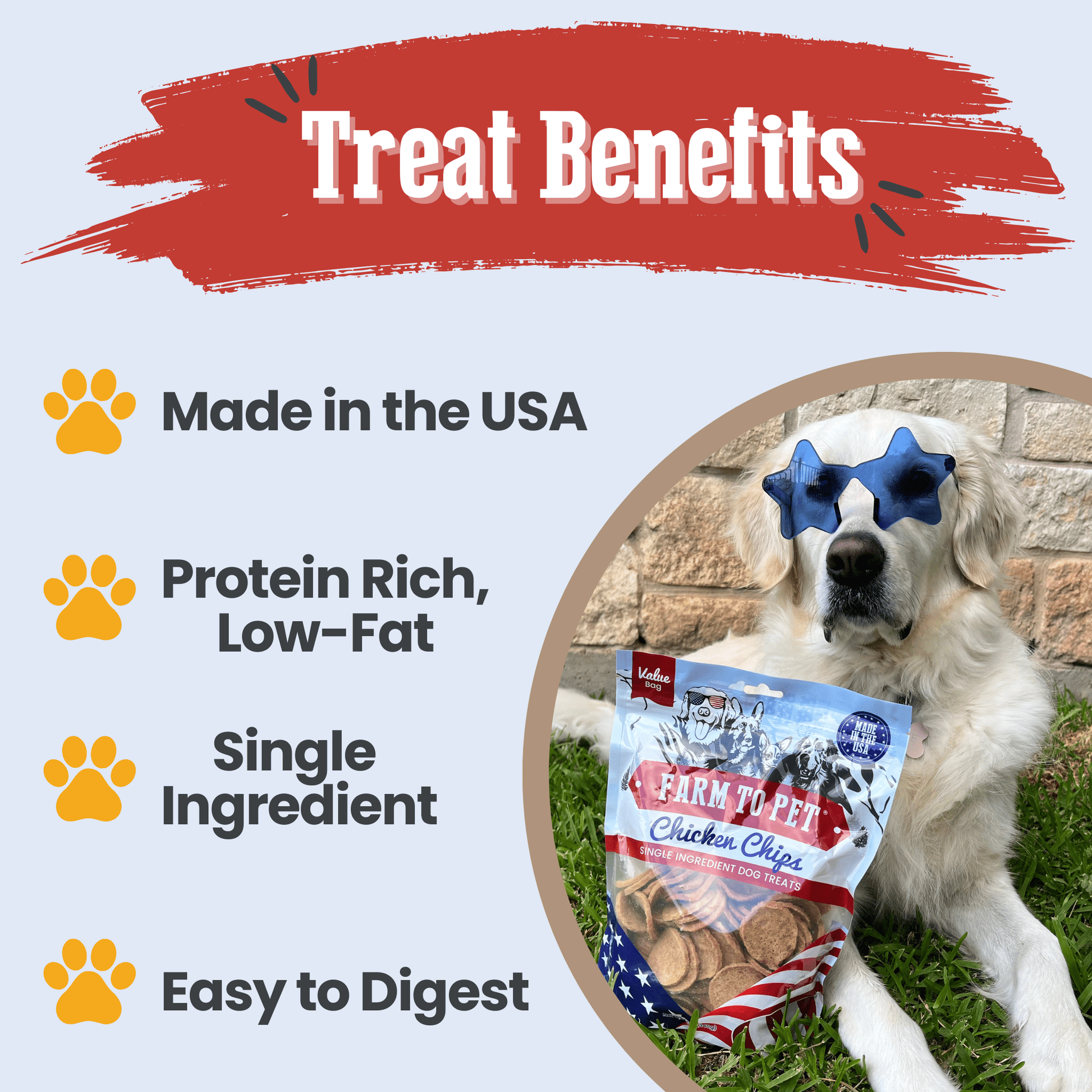 Americana Chicken Chips for Dogs | Celebrate with USA - made Dog Treats - Boske.store