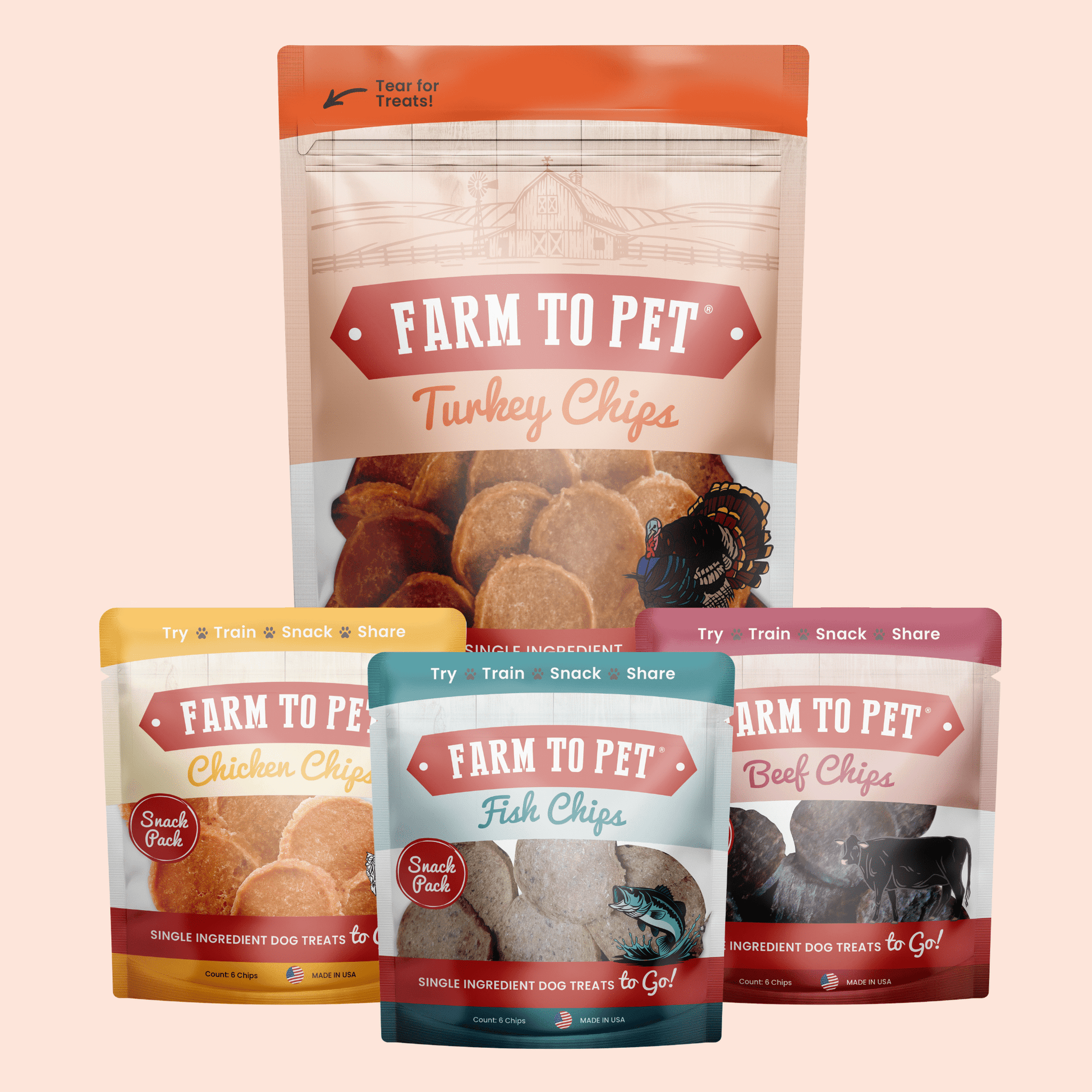 Puppy Packs 'n Snacks Dog Treat Starter Pack | Single - Ingredient Training Treats - Boske.store