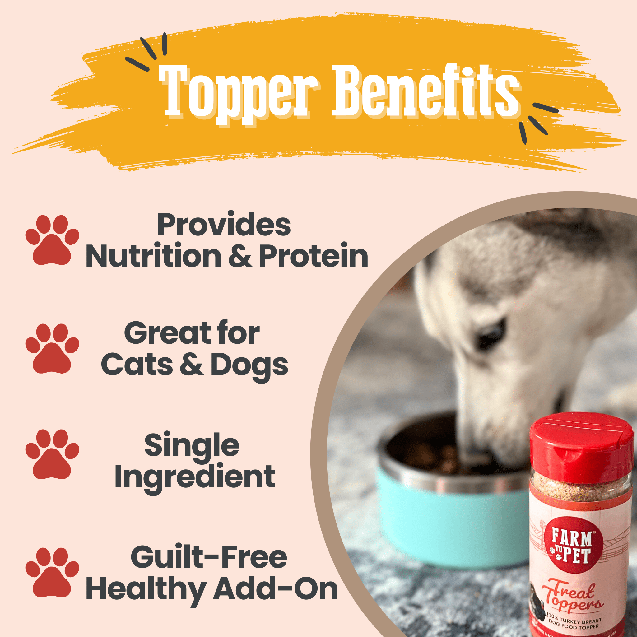 Treat Topper Turkey Dog Food Topper | Healthy Meal Supplement for Dogs - Boske.store