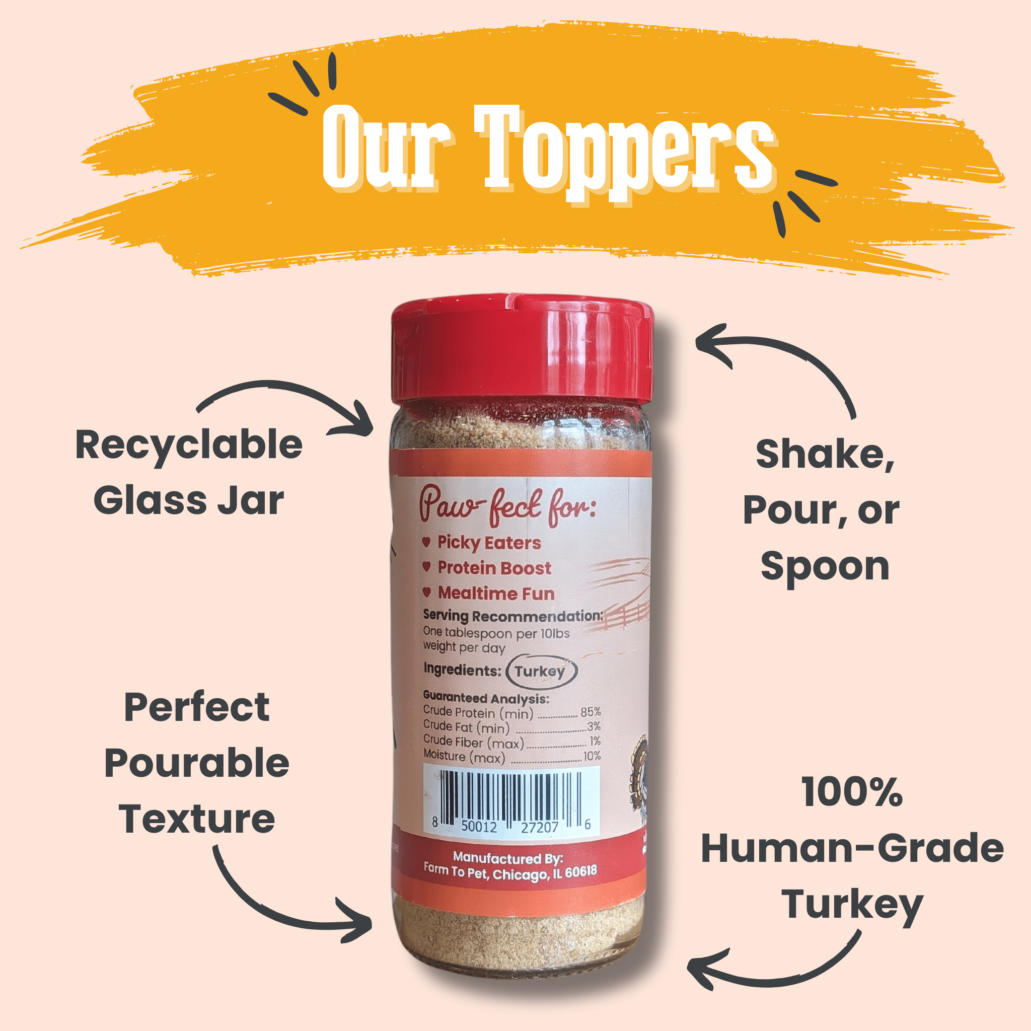 Treat Topper Turkey Dog Food Topper | Healthy Meal Supplement for Dogs - Boske.store