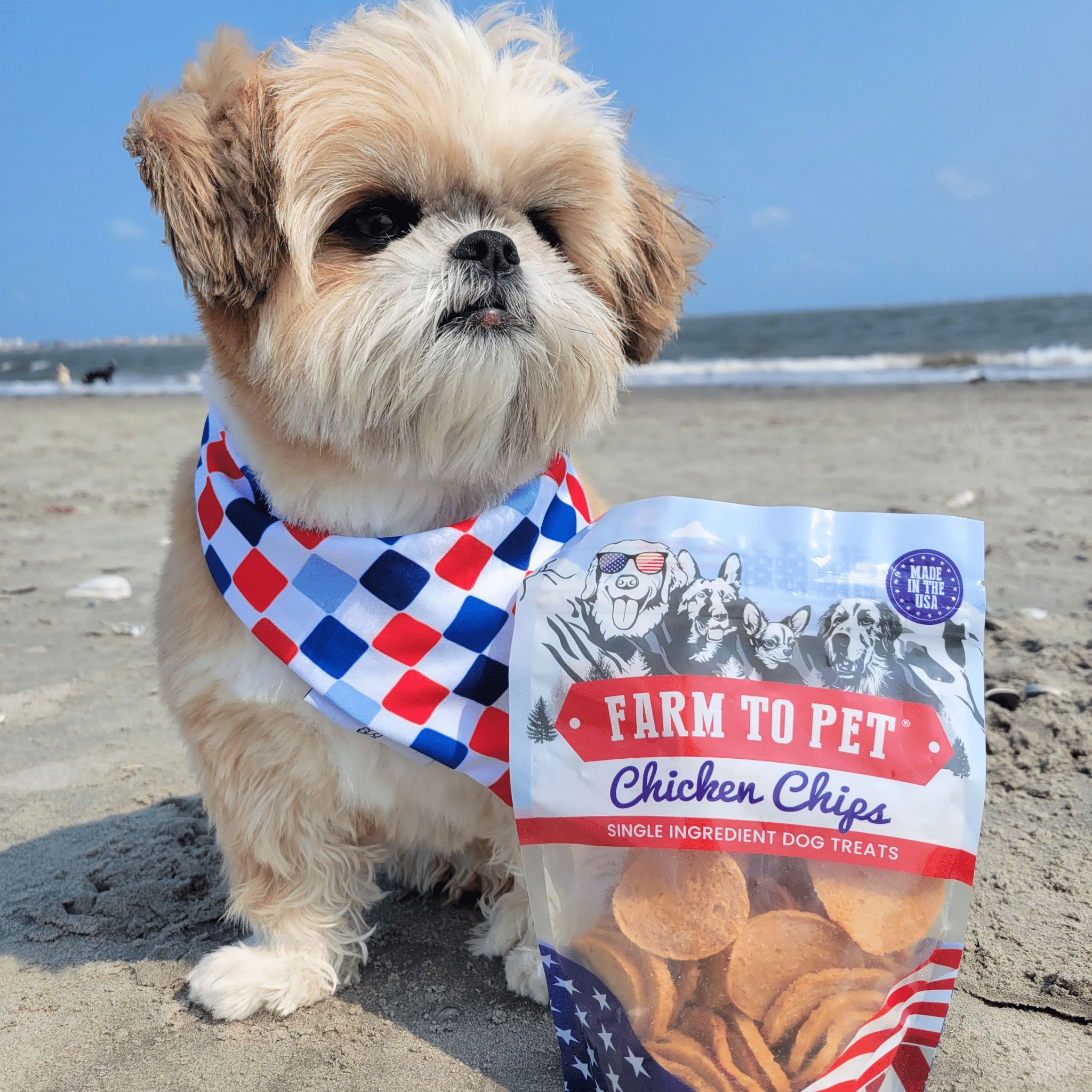 Americana Chicken Chips for Dogs | Celebrate with USA - made Dog Treats - Boske.store