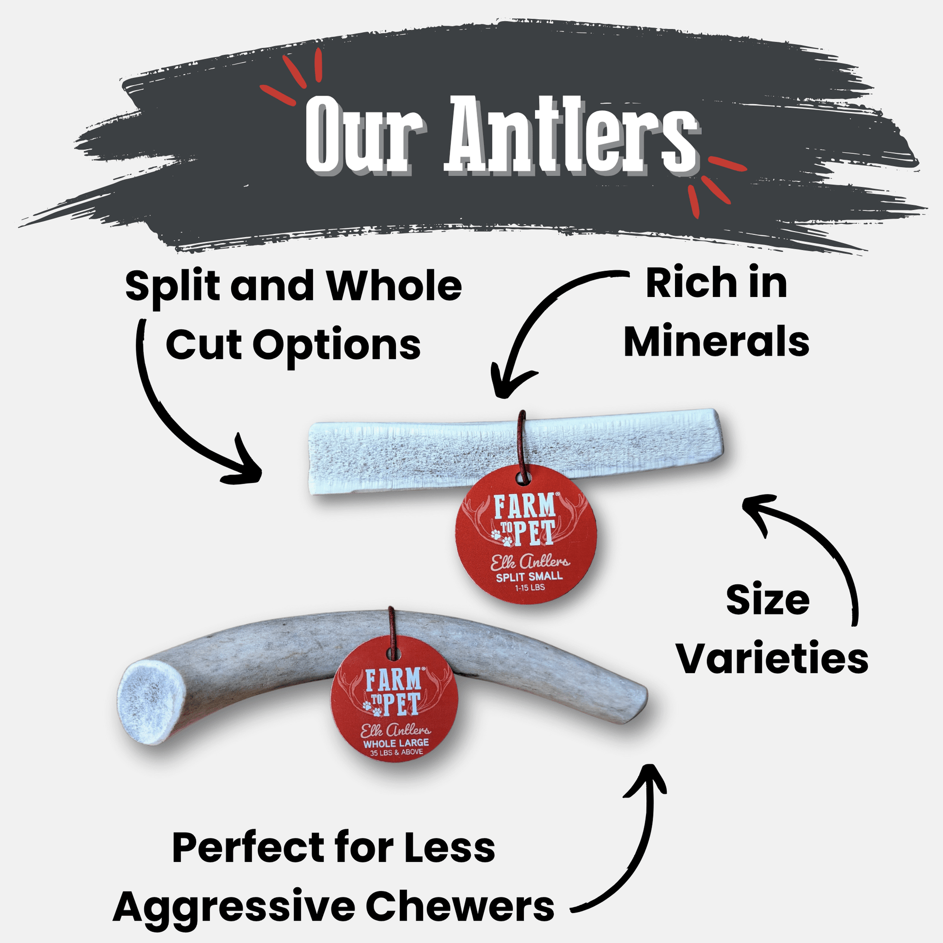 Elk Antler Dog Chews | All - Natural Whole and Split Elk Antler Chews for Dogs - Boske.store