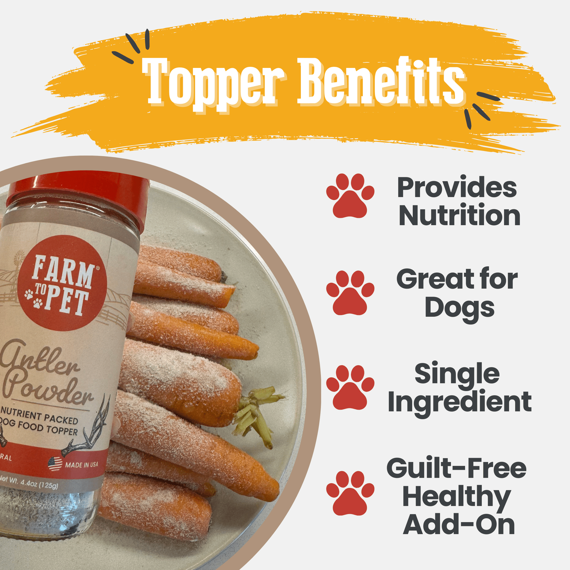Treat Topper Antler Powder Dog Food Topper | Nutritional Supplement for Dogs and Cats - Boske.store