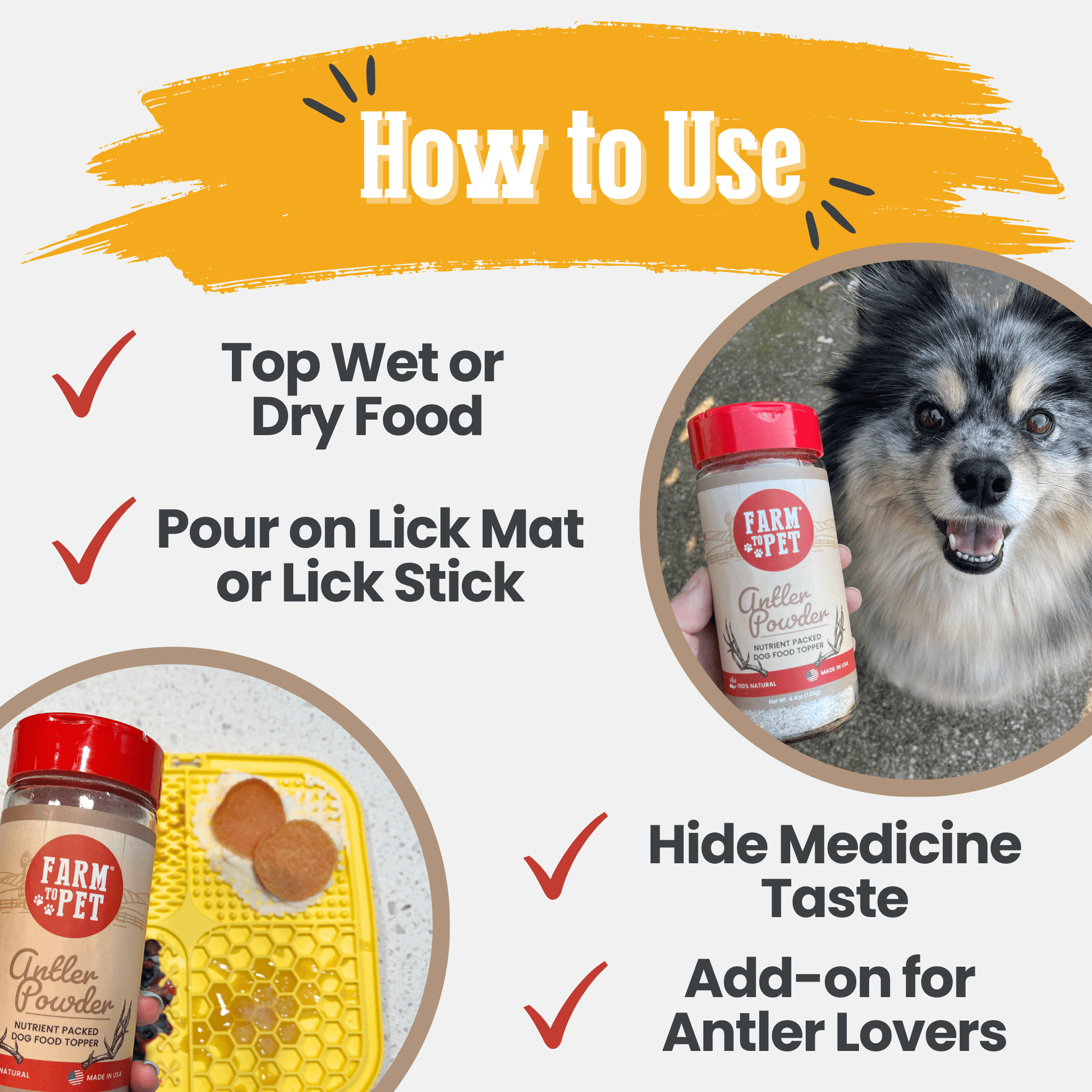 Treat Topper Antler Powder Dog Food Topper | Nutritional Supplement for Dogs and Cats - Boske.store