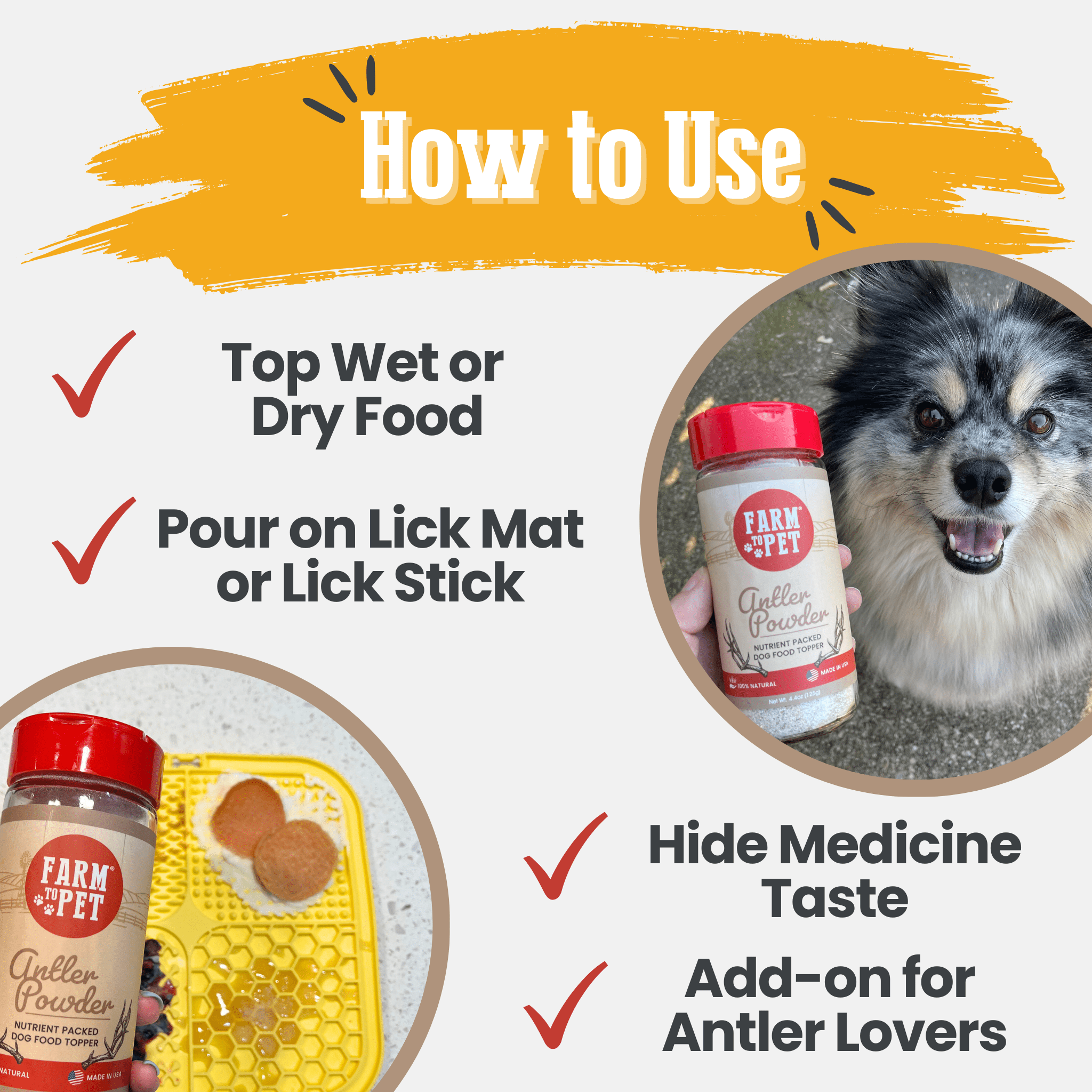 Treat Topper Antler Powder Dog Food Topper | Nutritional Supplement for Dogs and Cats - Boske.store