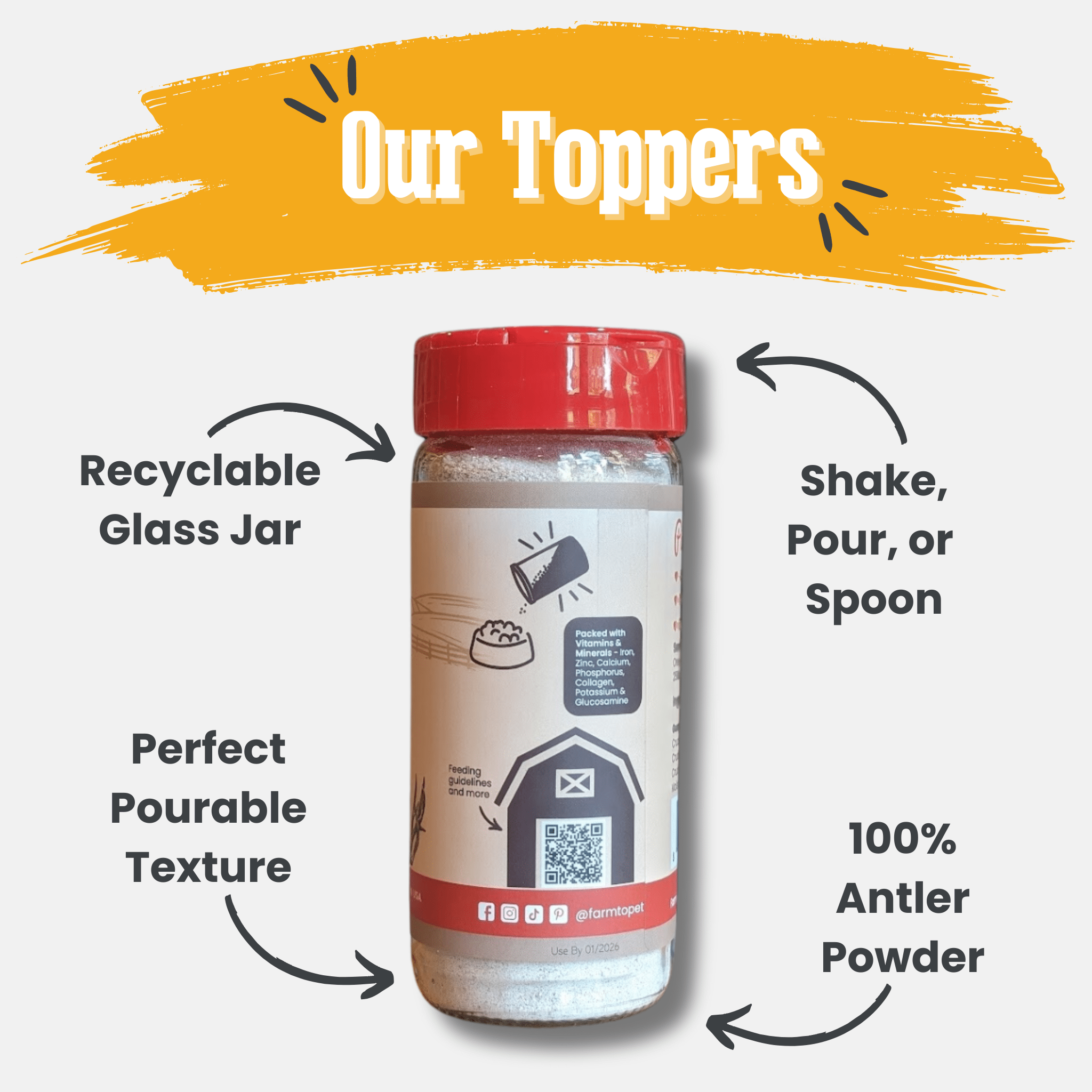 Treat Topper Antler Powder Dog Food Topper | Nutritional Supplement for Dogs and Cats - Boske.store