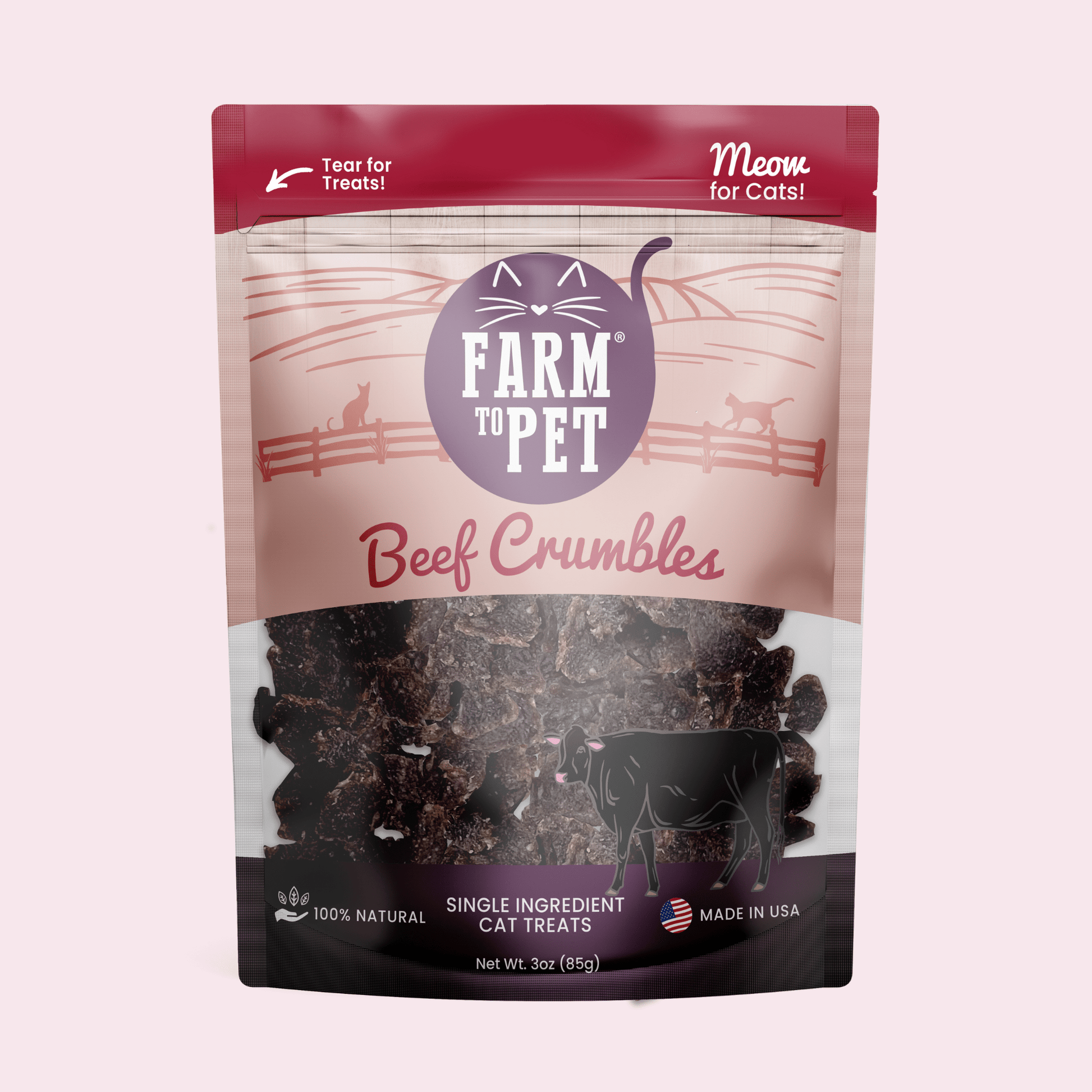 Beef Crumbles Cat Treats | High Protein Treats for Cats - Boske.store