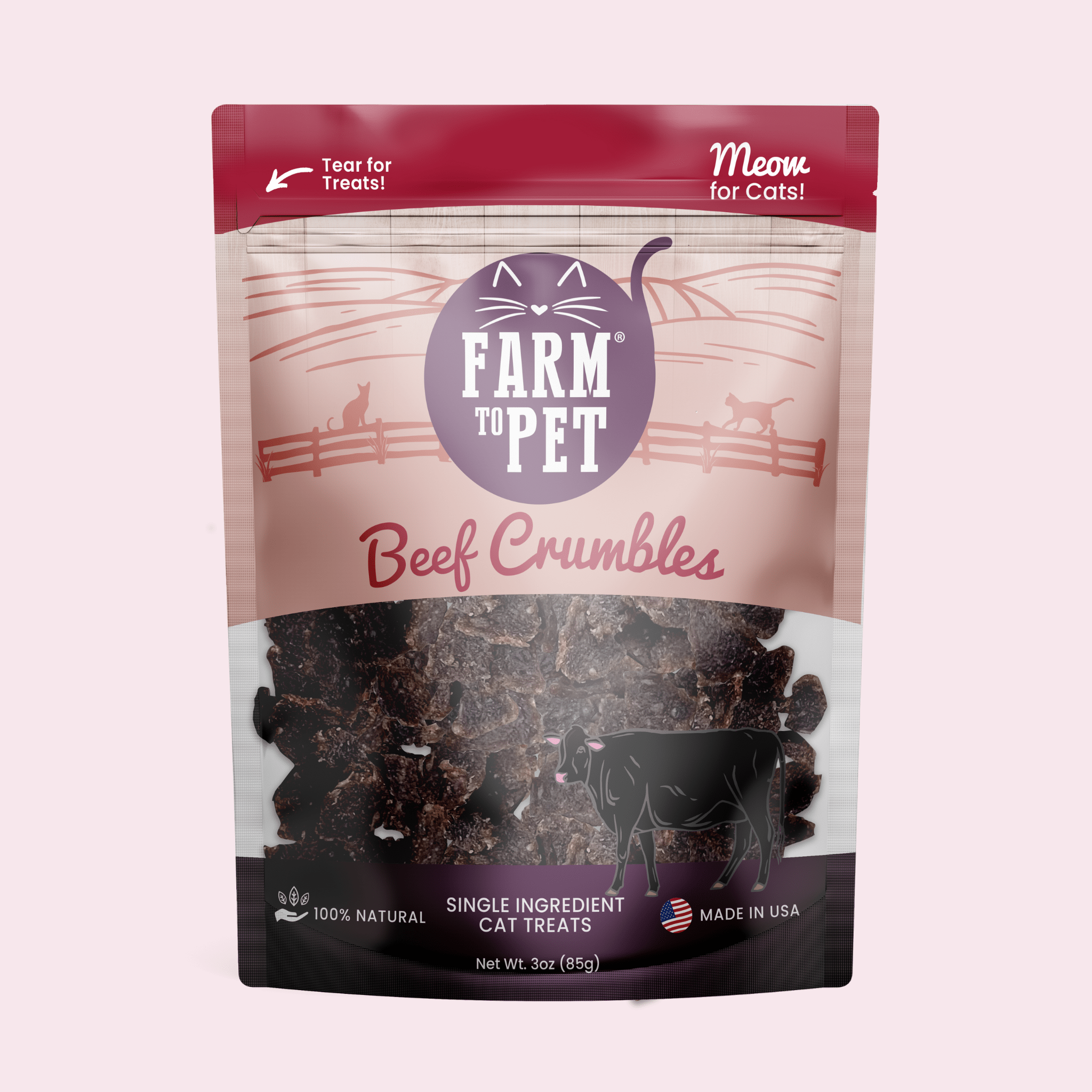 Beef Crumbles Cat Treats | High Protein Treats for Cats - Boske.store