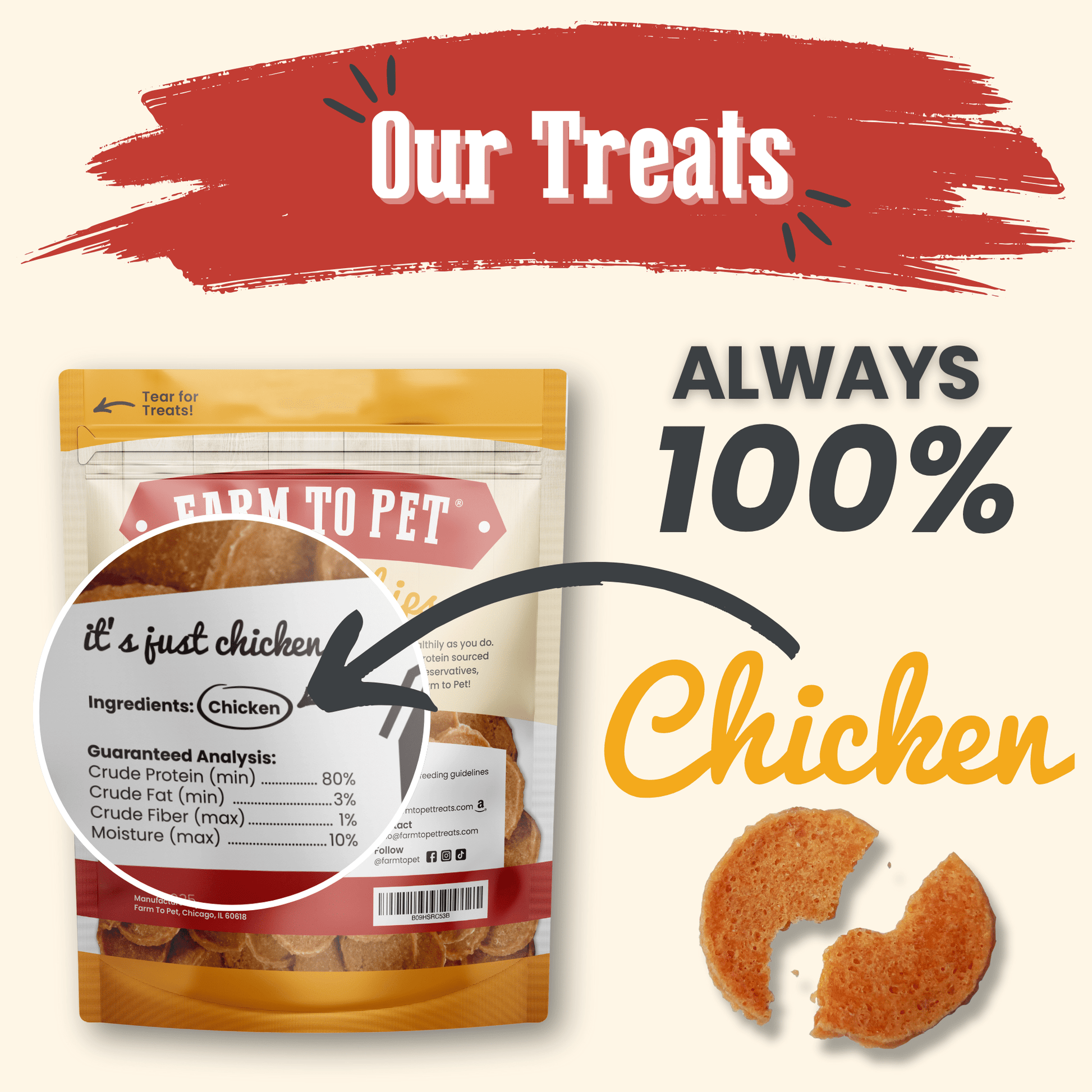 Chicken Chips for Dogs | All - Natural Single - Ingredient Dog Treats - Boske.store