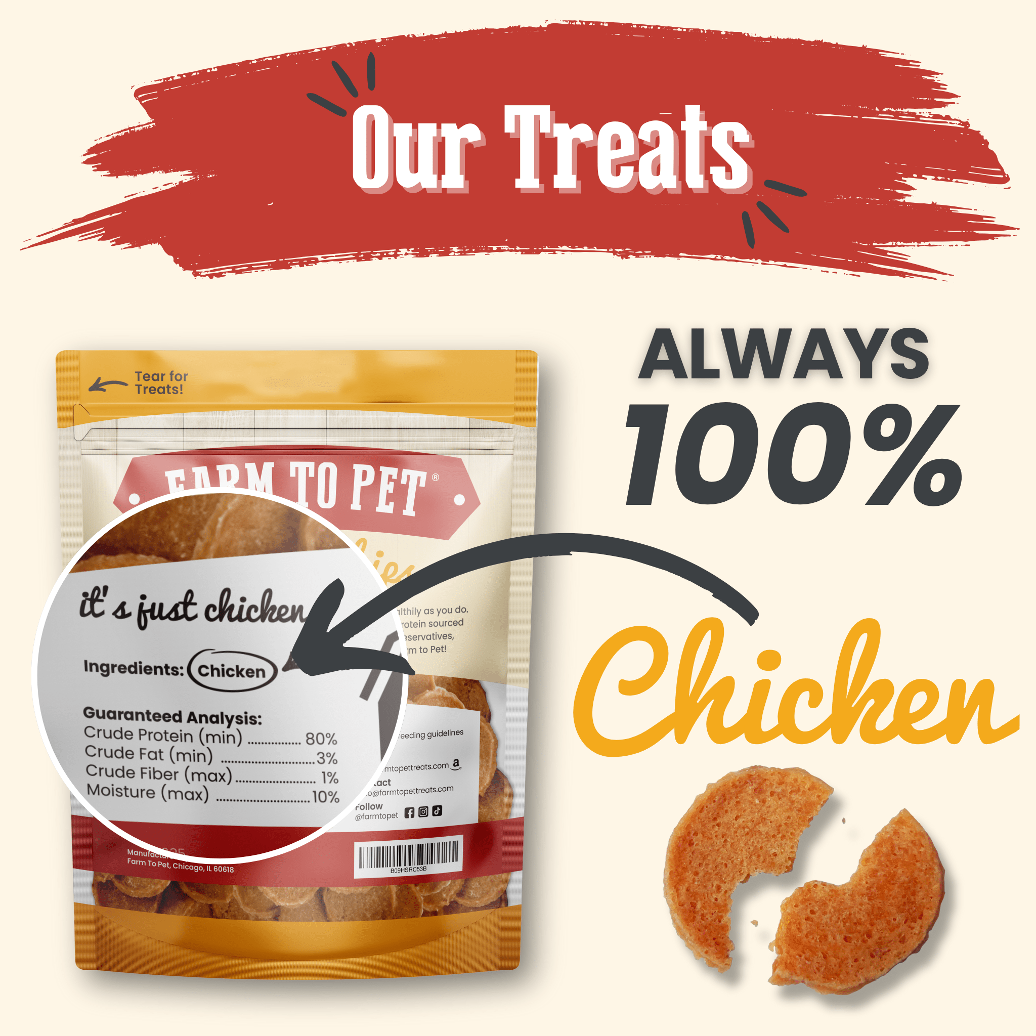 Chicken Chips for Dogs | All - Natural Single - Ingredient Dog Treats - Boske.store