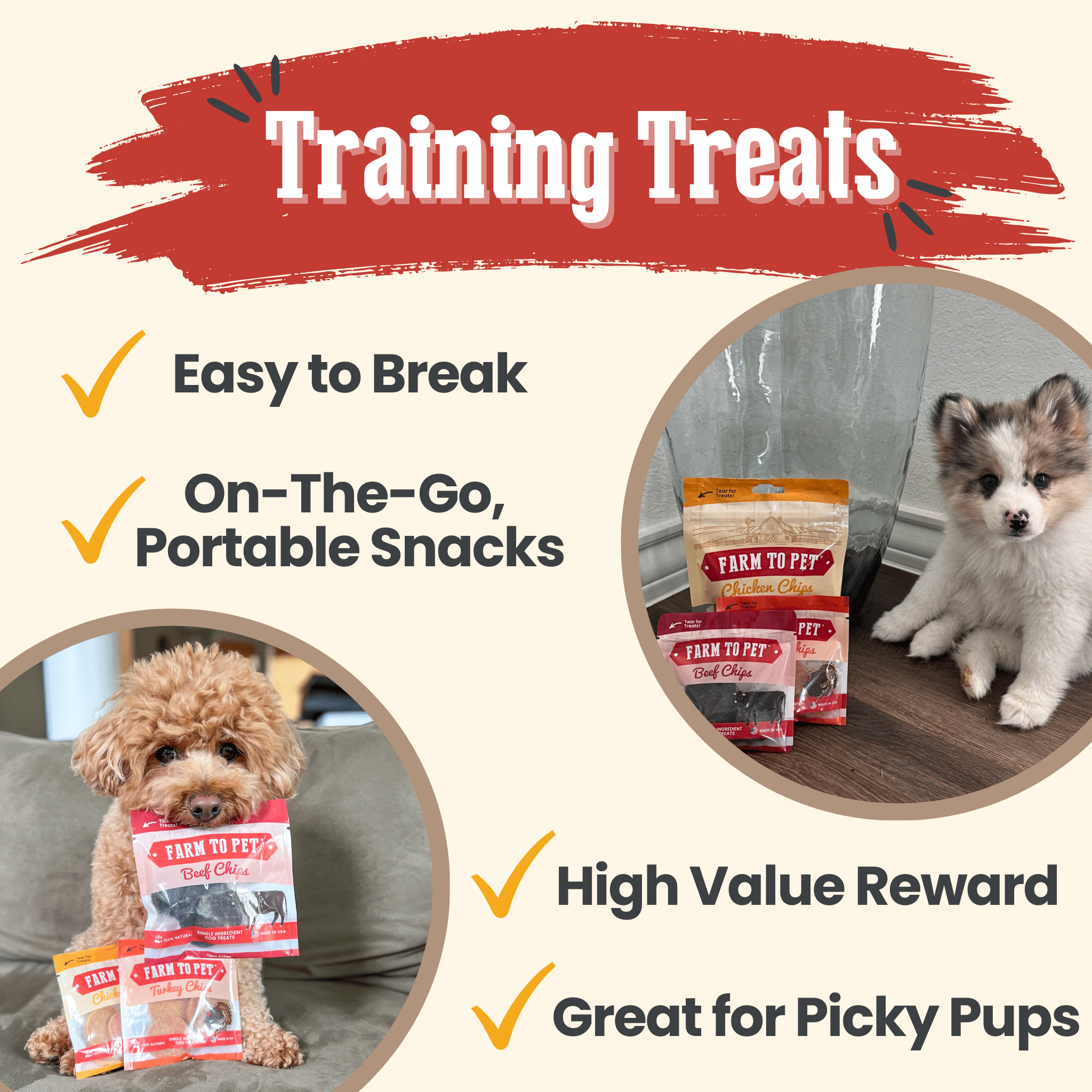 Puppy Packs 'n Snacks Dog Treat Starter Pack | Single - Ingredient Training Treats - Boske.store