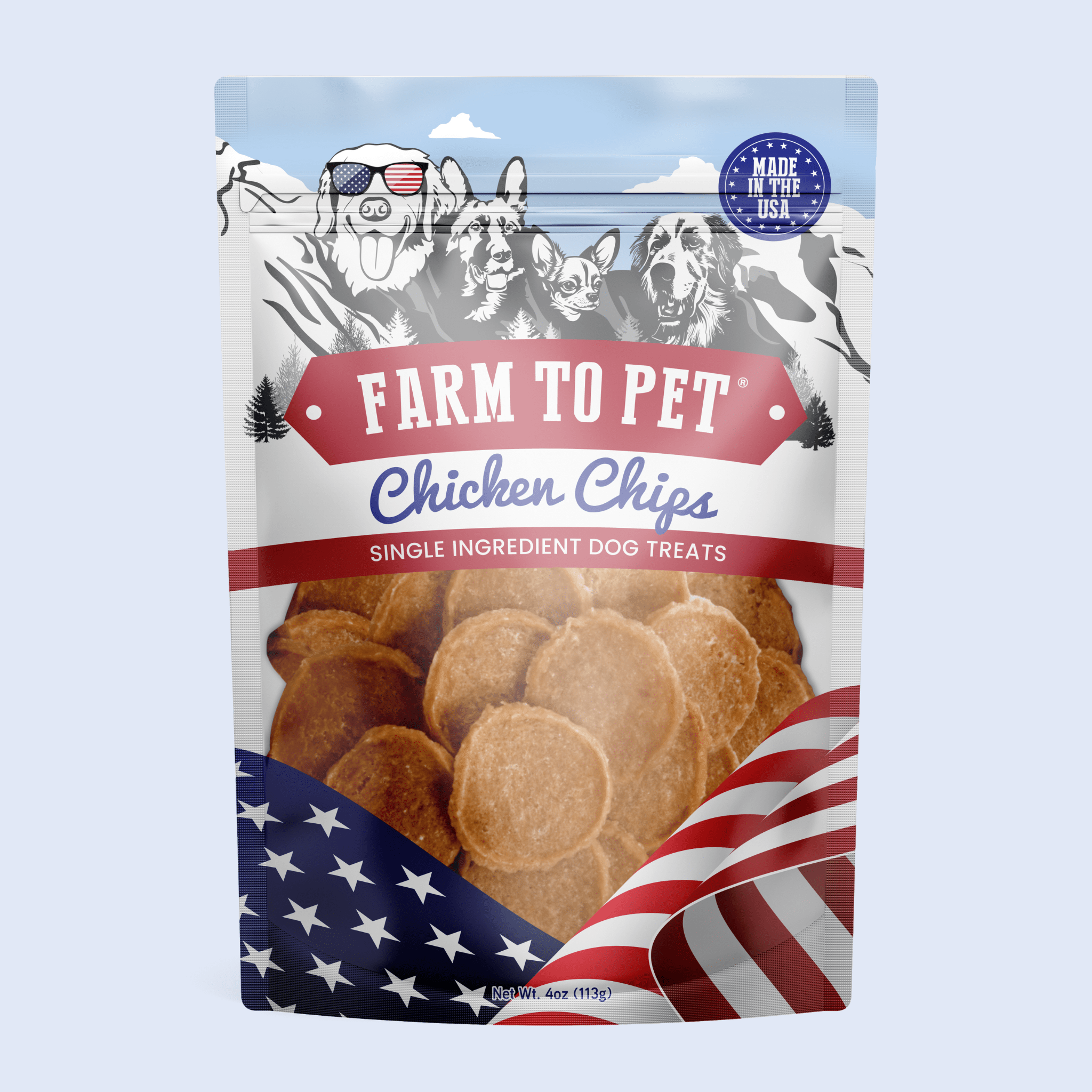 Americana Chicken Chips for Dogs | Celebrate with USA - made Dog Treats - Boske.store