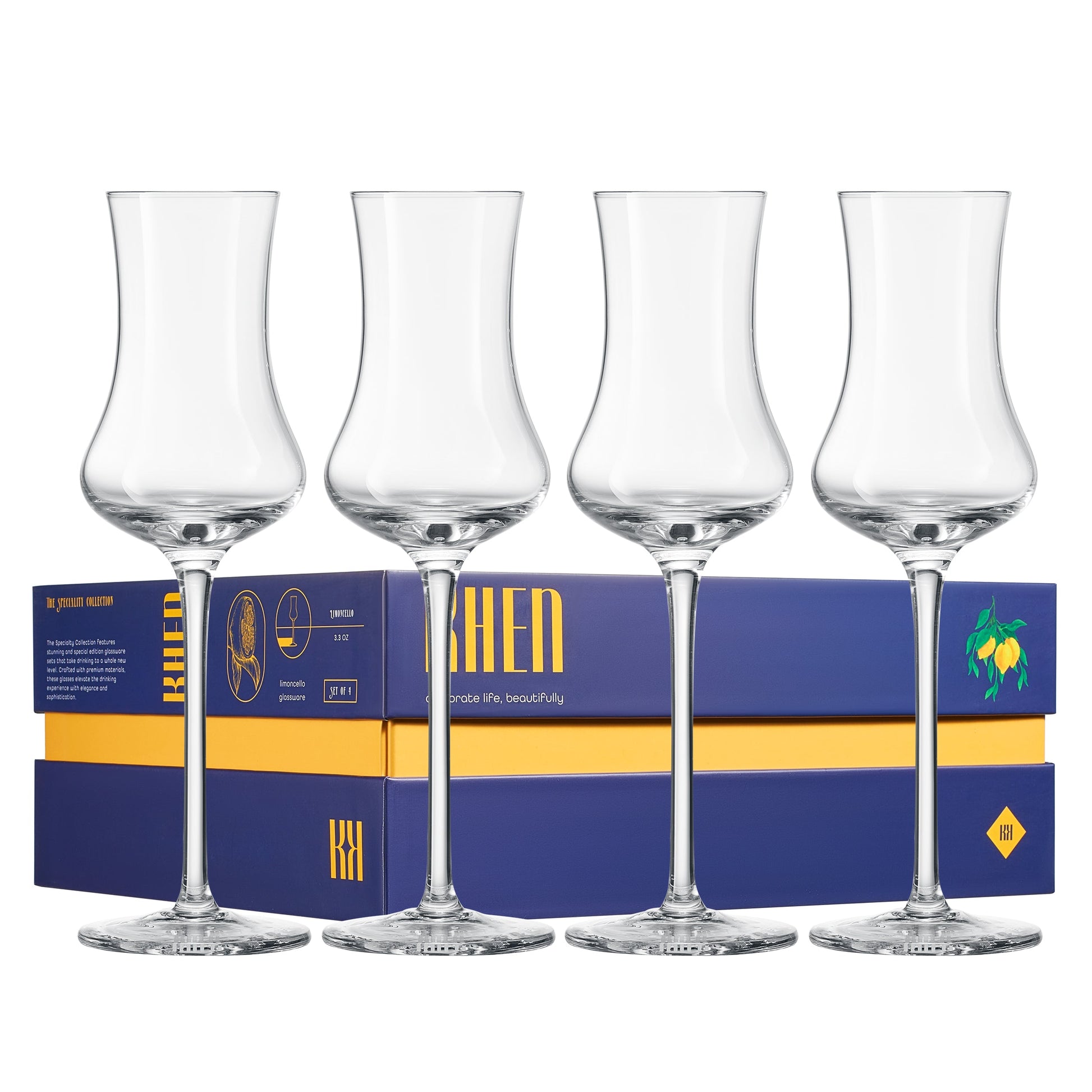 Specialty Limoncello Cocktail Glassware, Set of 4 - Boske.store