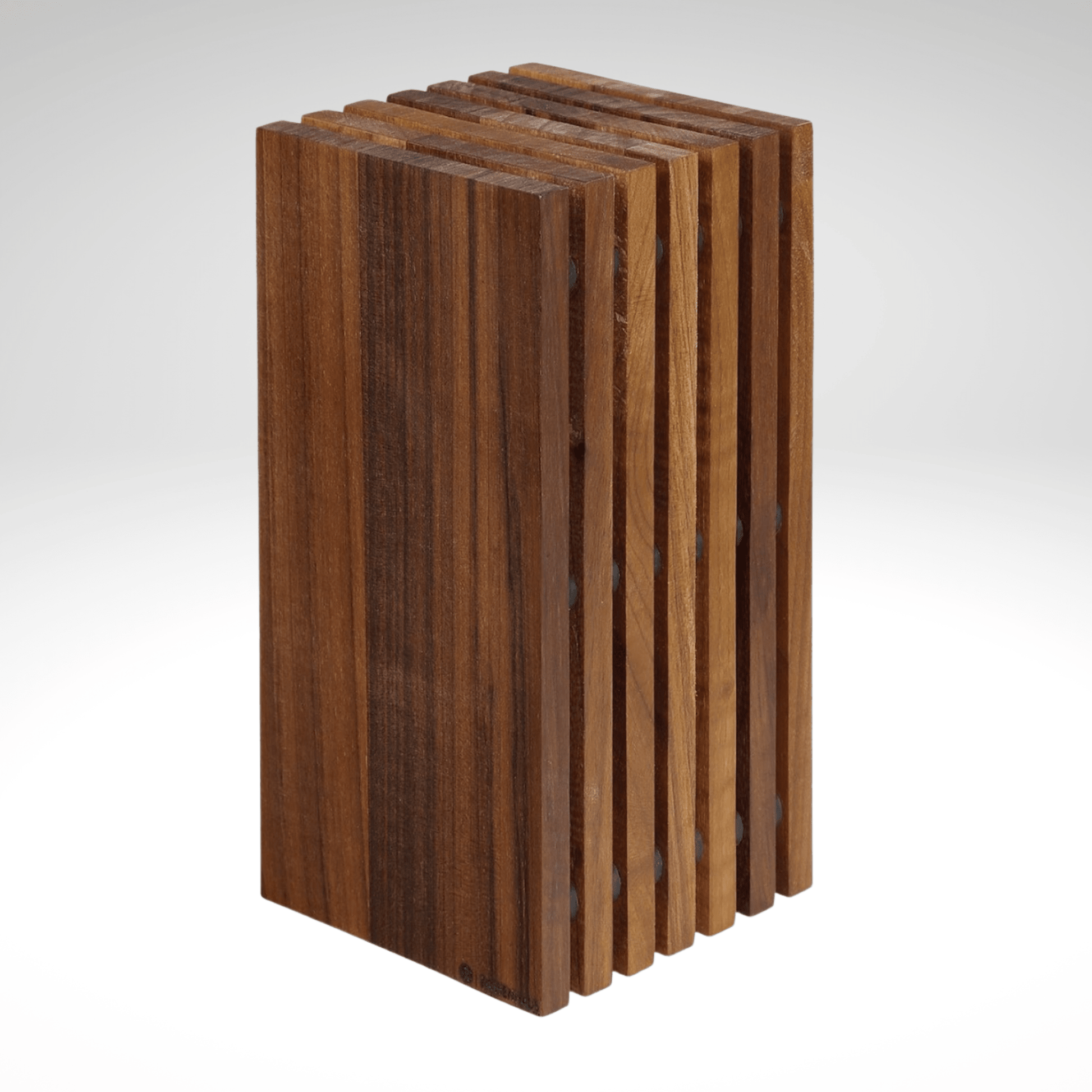 Slotted Knife Block, Walnut, 5.4" x 5.4" x 10.75" - Boske.store