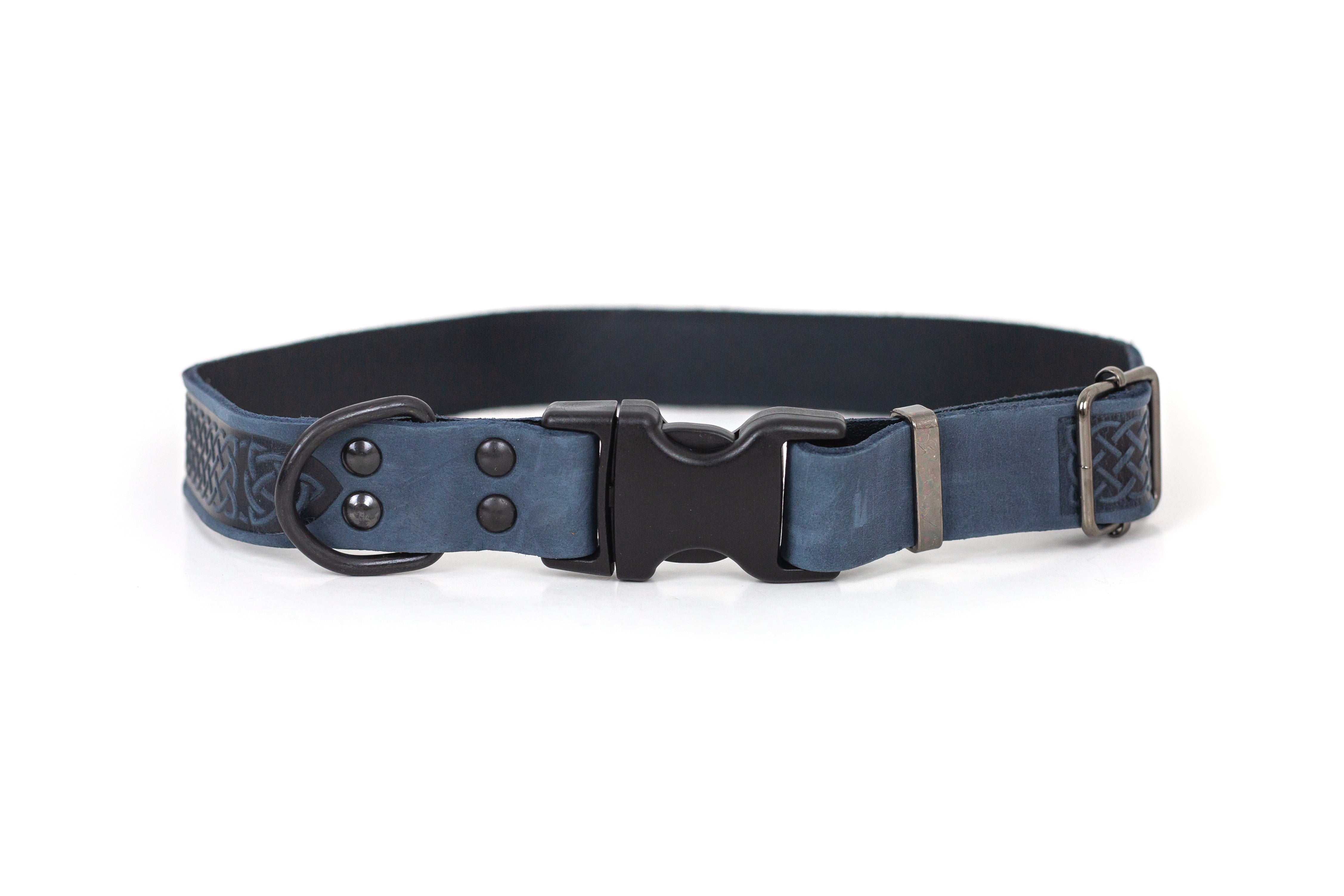 Celtic Sport Blue Jeans Leather Dog Collar - Boske.store